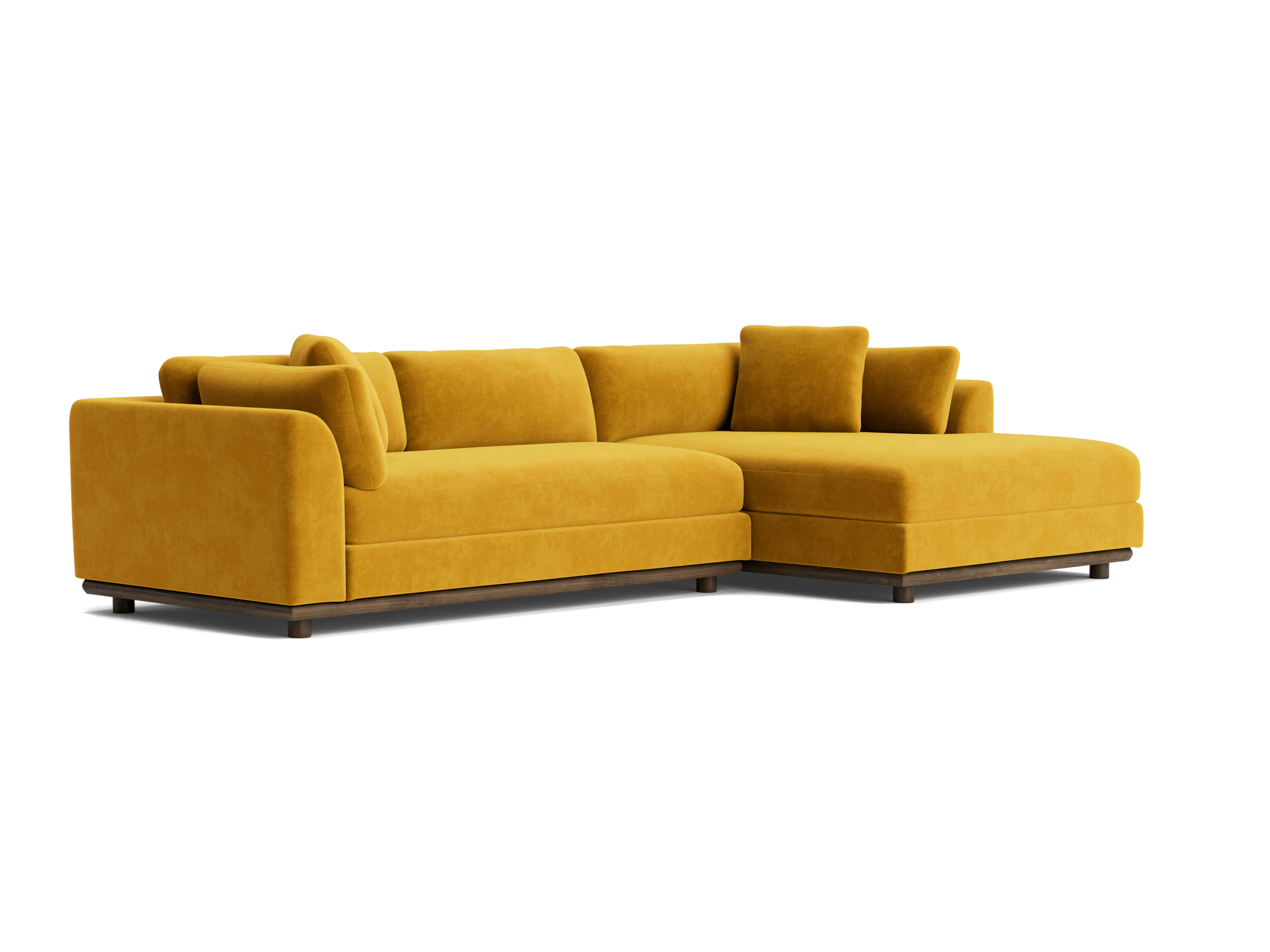 miller double chaise sectional harper amber gold