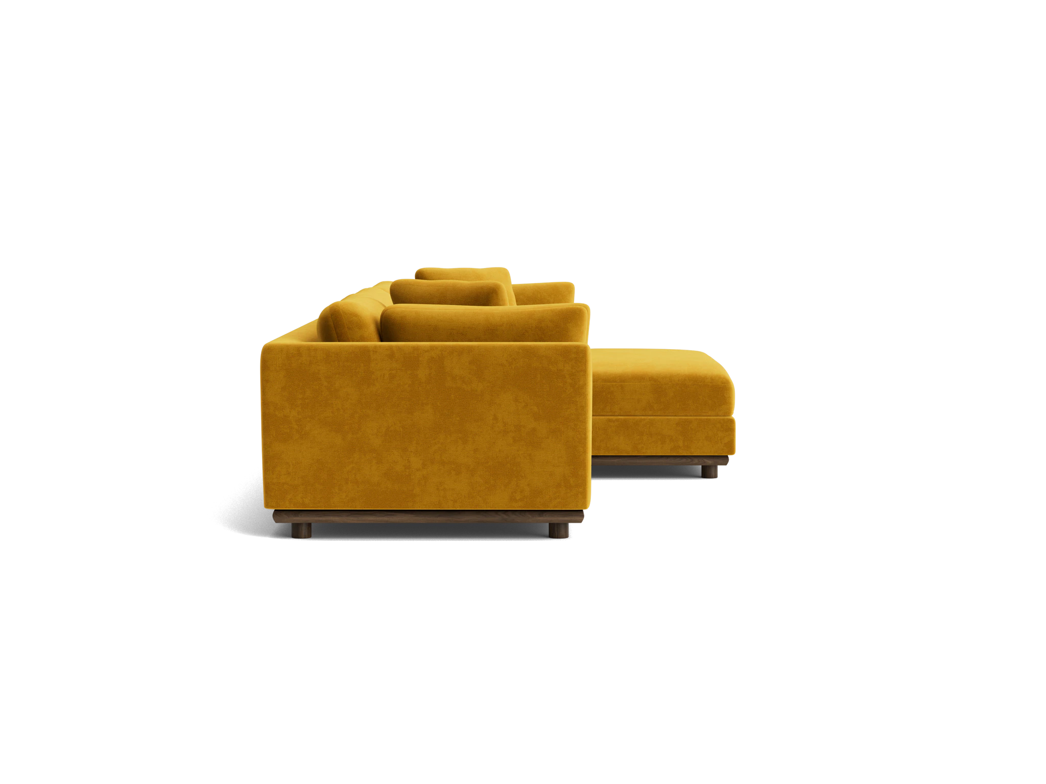 miller double chaise sectional harper amber gold
