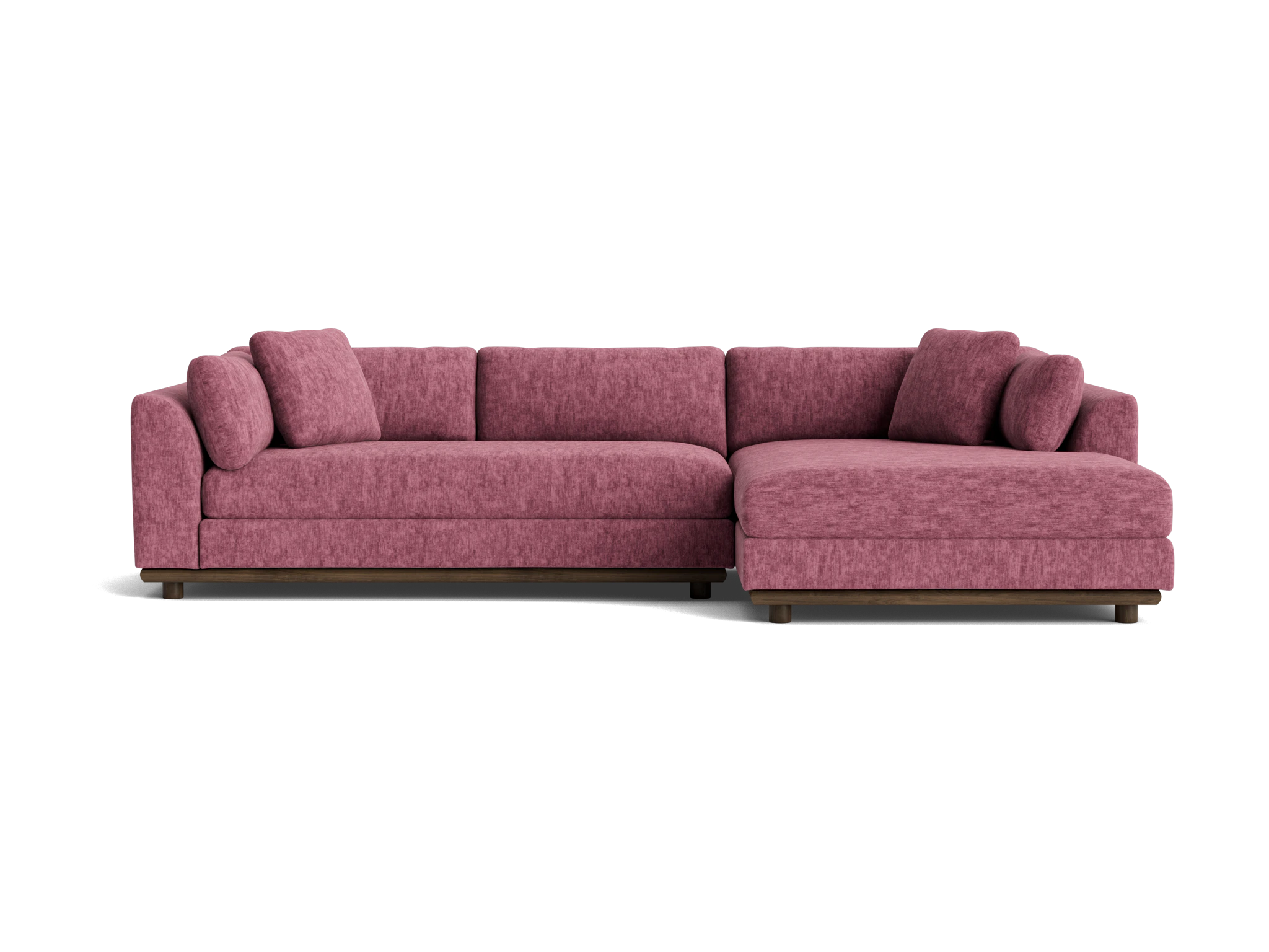 miller double chaise sectional crave pantone heather rose