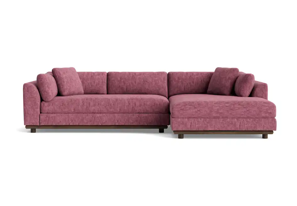 miller double chaise sectional crave pantone heather rose