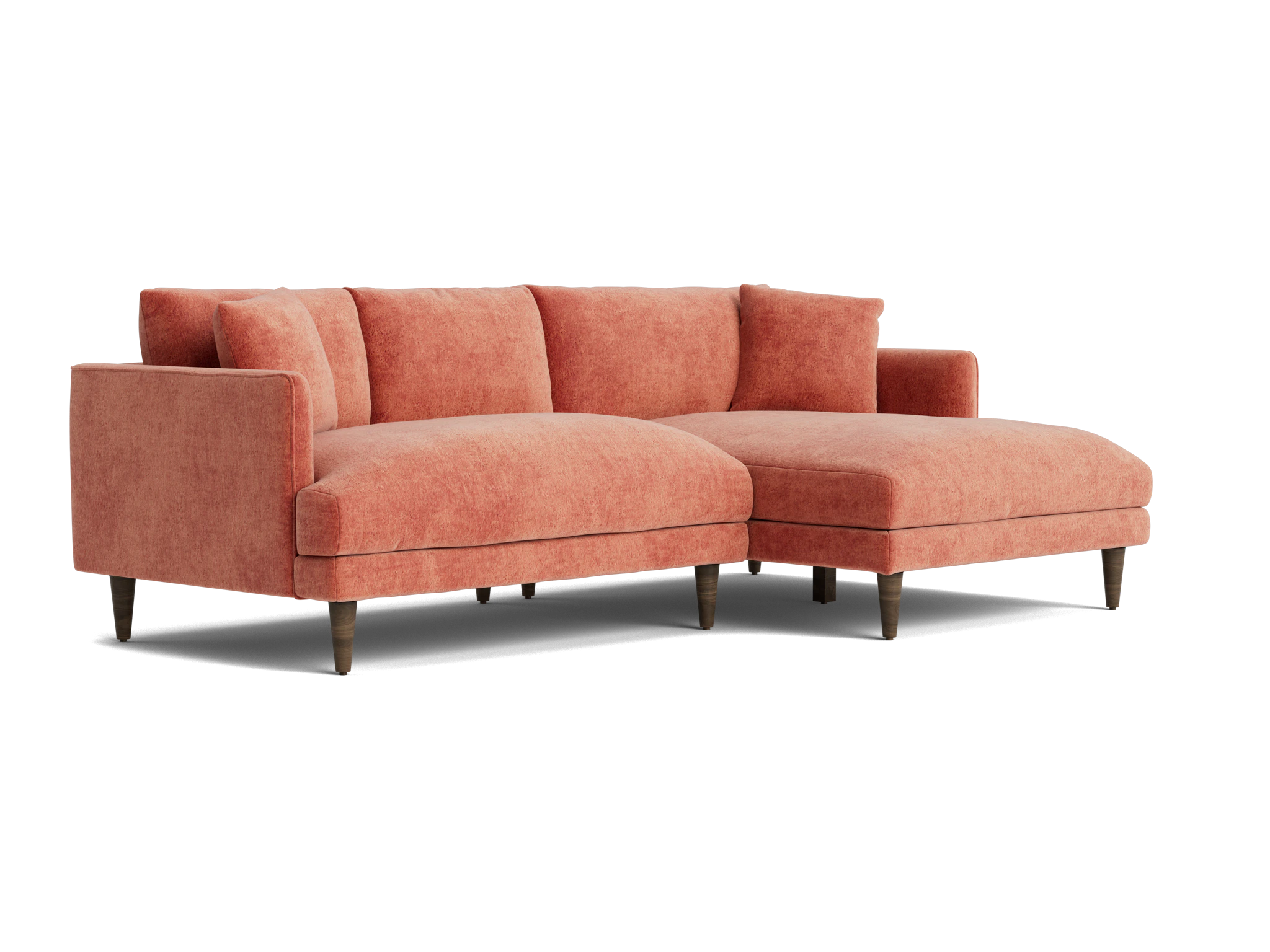 lewis apartment sectional plush terra rose