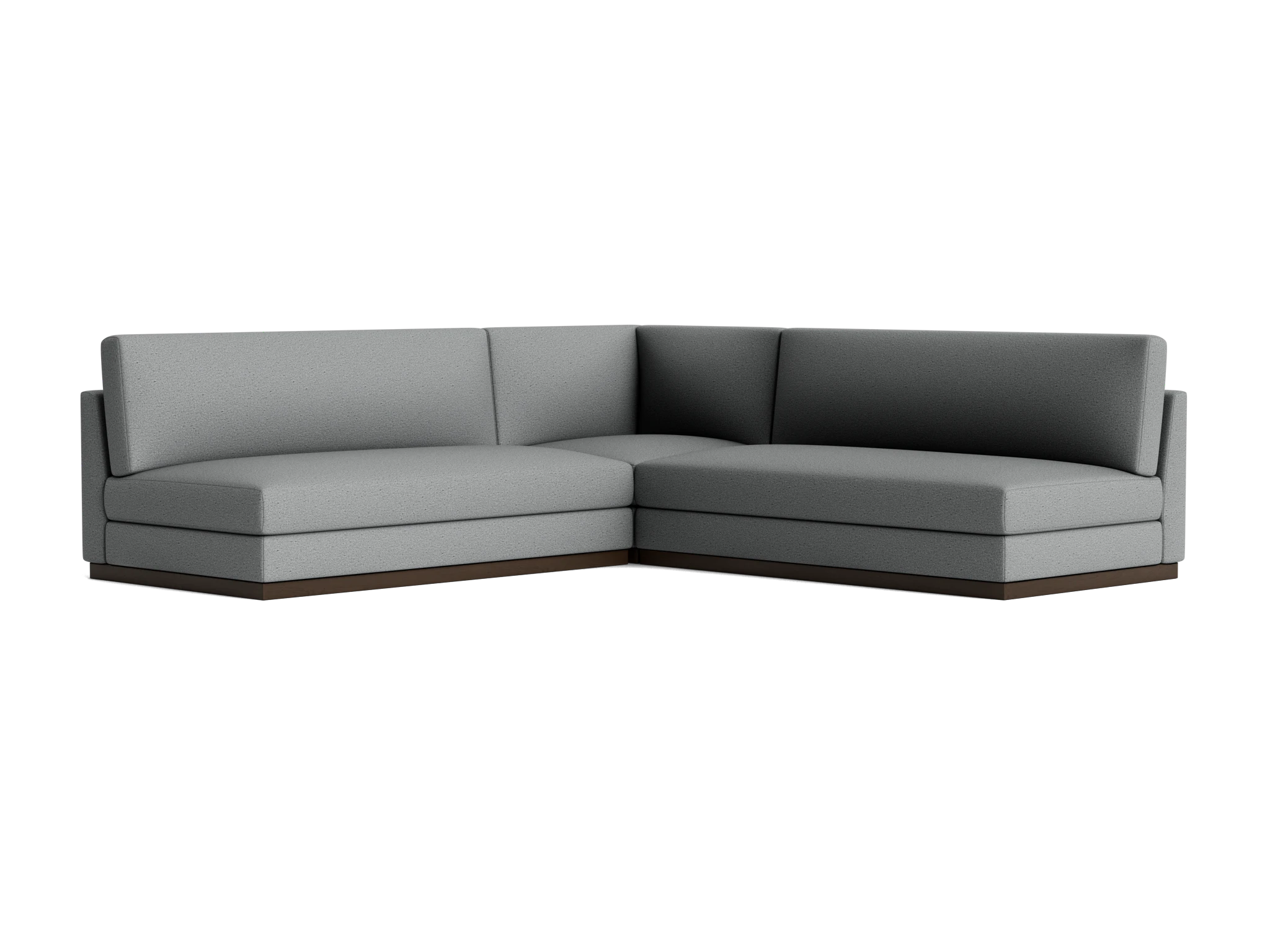 holt modular armless corner sectional essence ash