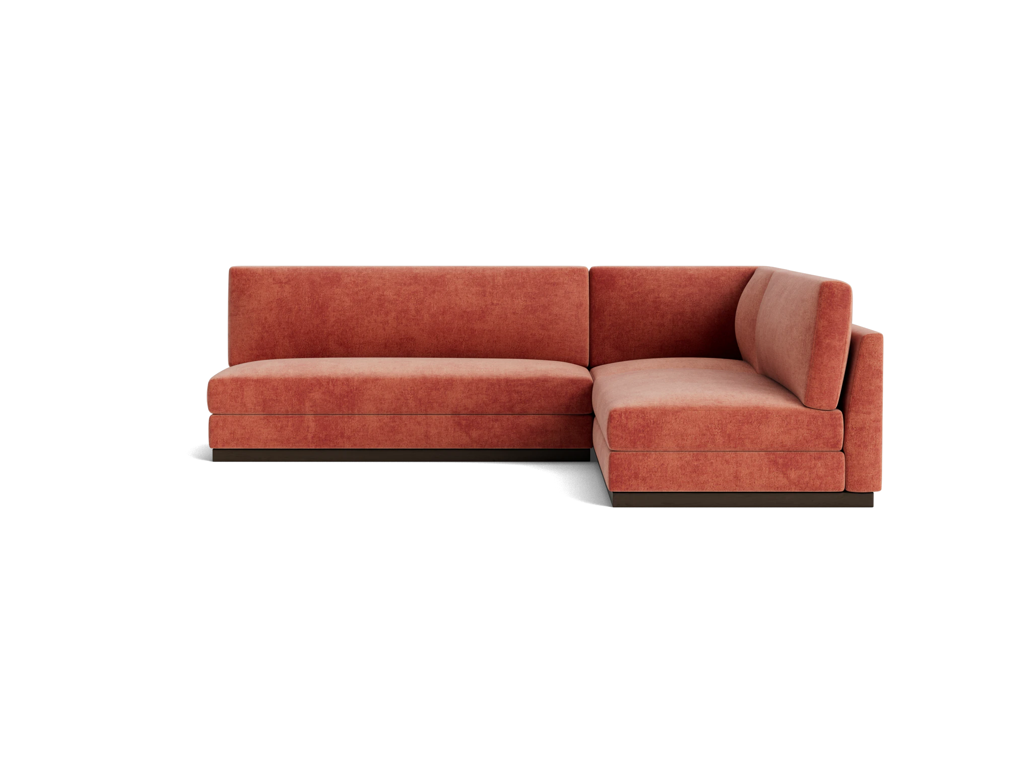 holt modular armless corner sectional plush terra rose