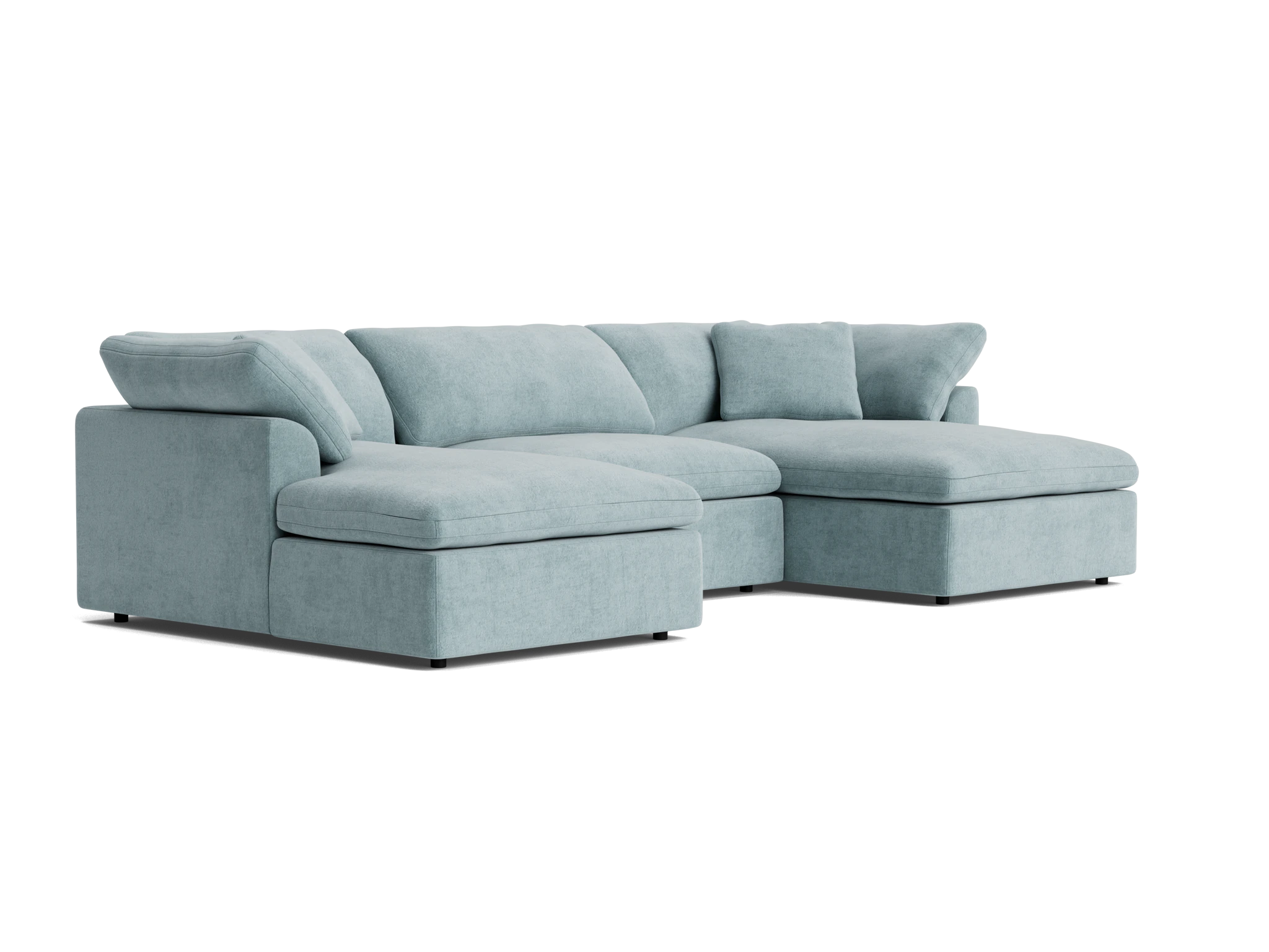 bryant modular double chaise sectional plush mist