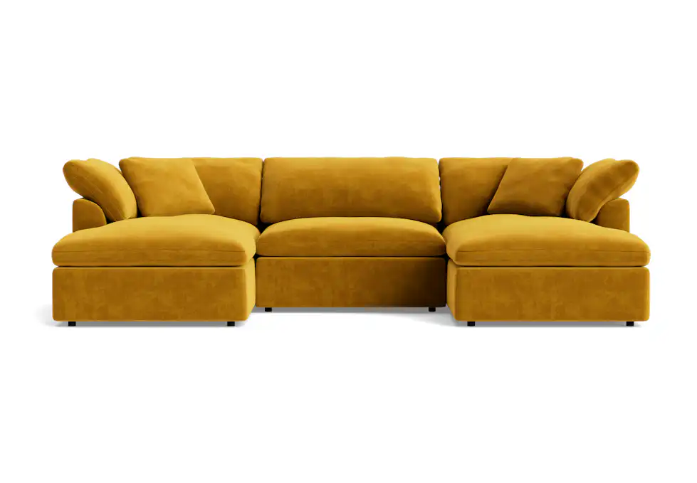 bryant modular double chaise sectional harper amber gold