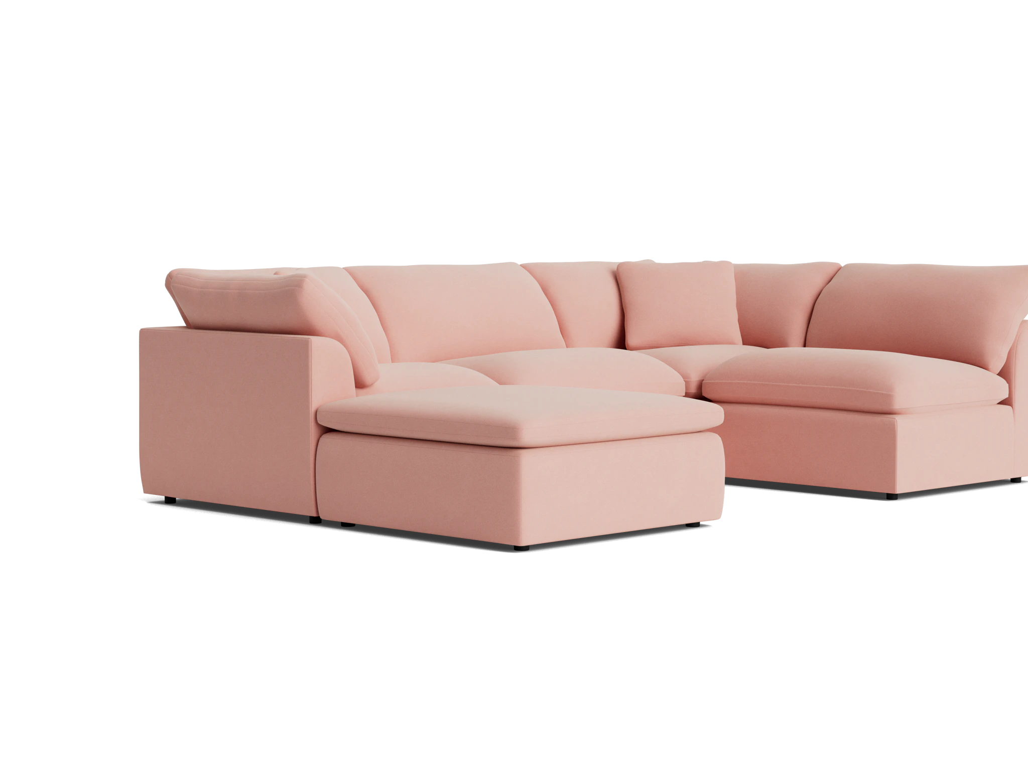 bryant slipcovered modular sofa bumper sectional royale blush