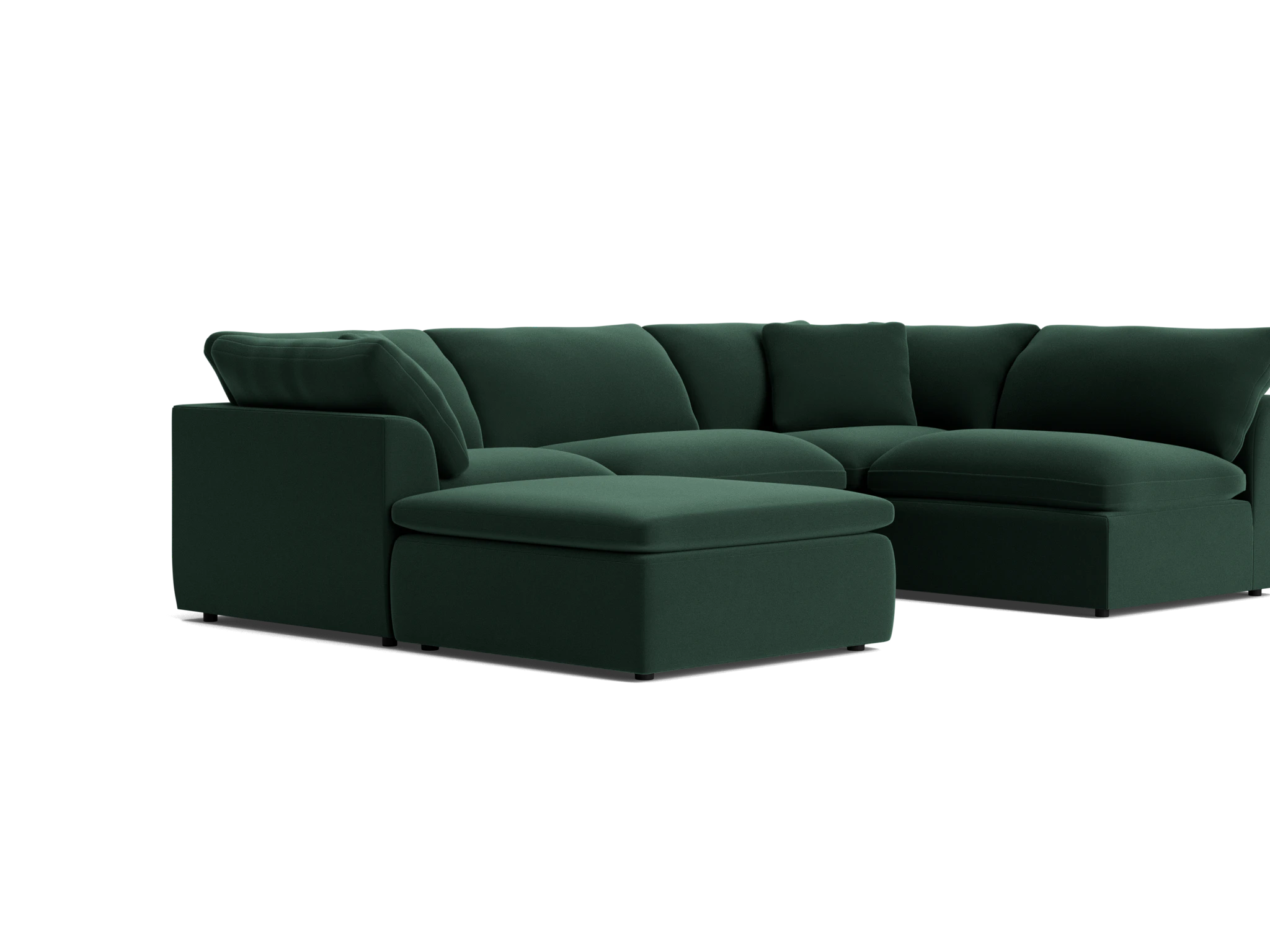 bryant slipcovered modular sofa bumper sectional royale evergreen