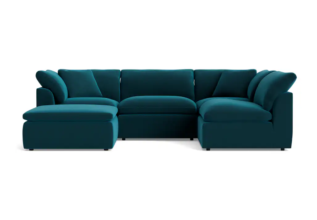bryant slipcovered modular sofa bumper sectional royale peacock