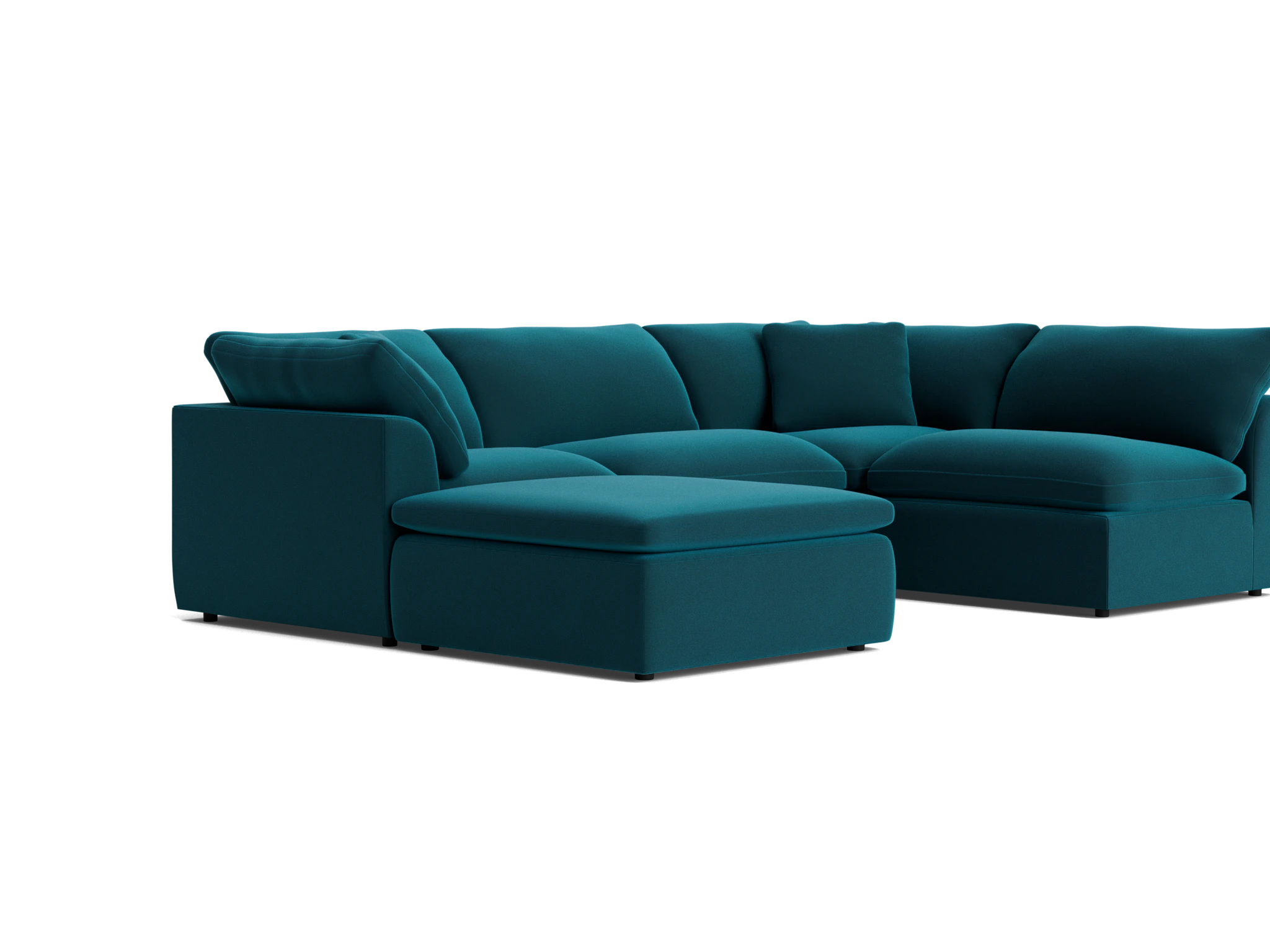 bryant slipcovered modular sofa bumper sectional royale peacock