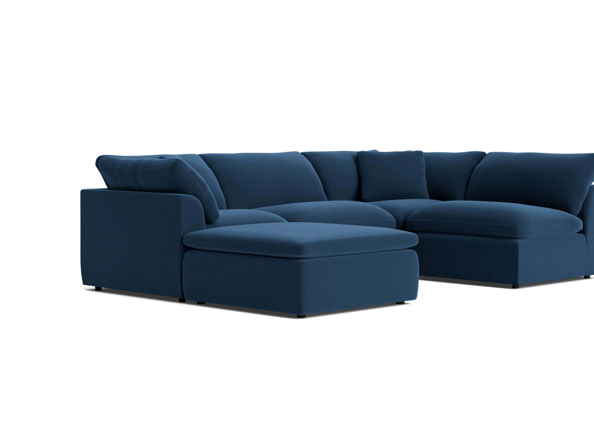 bryant slipcovered modular sofa bumper sectional royale cobalt