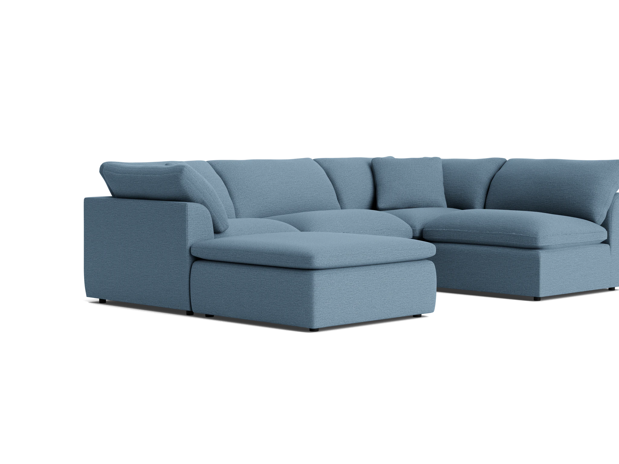 bryant slipcovered modular sofa bumper sectional milo french blue