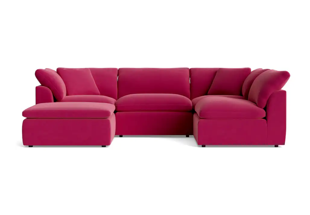 bryant slipcovered modular sofa bumper sectional royale berry