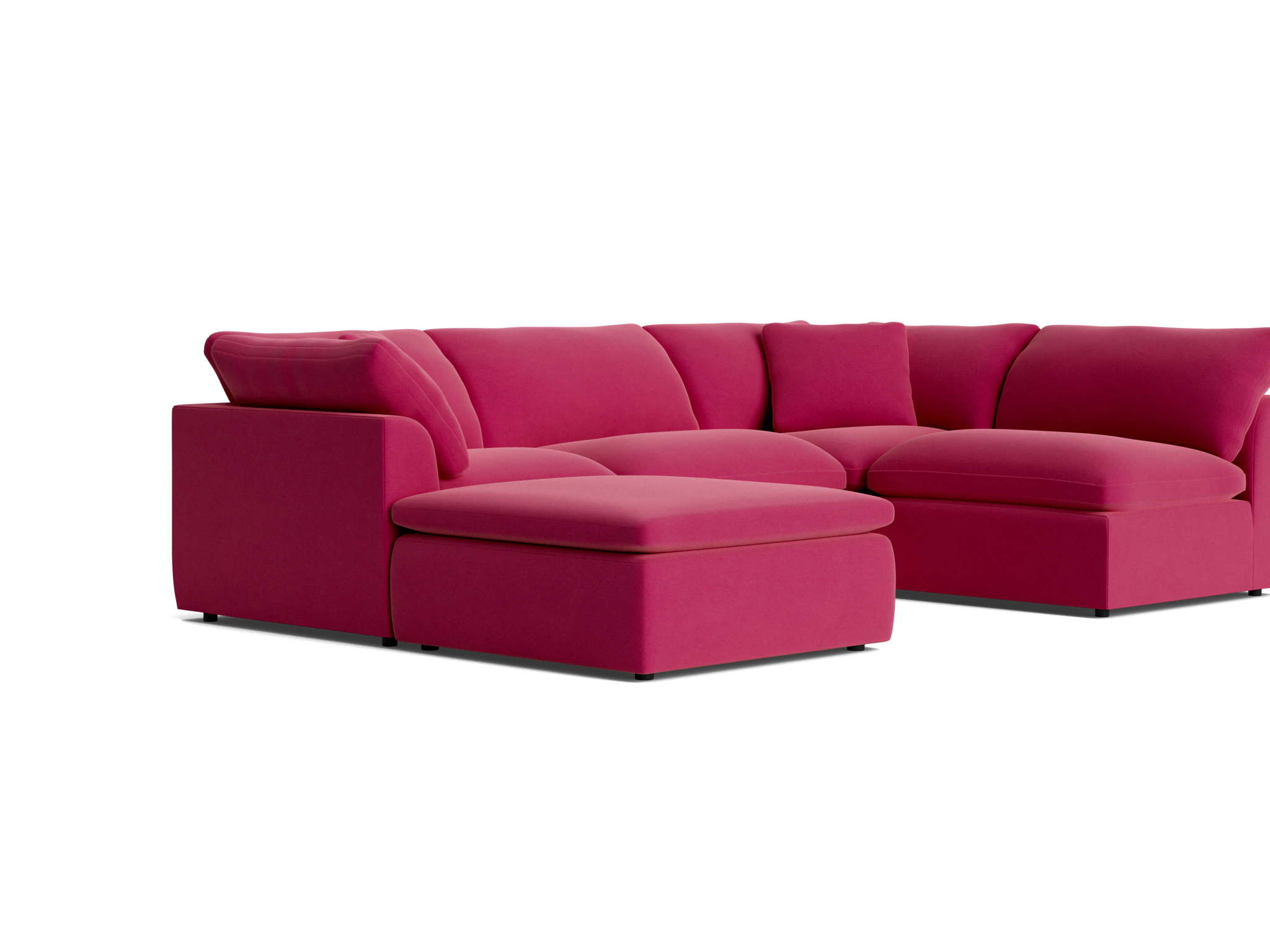 bryant slipcovered modular sofa bumper sectional royale berry