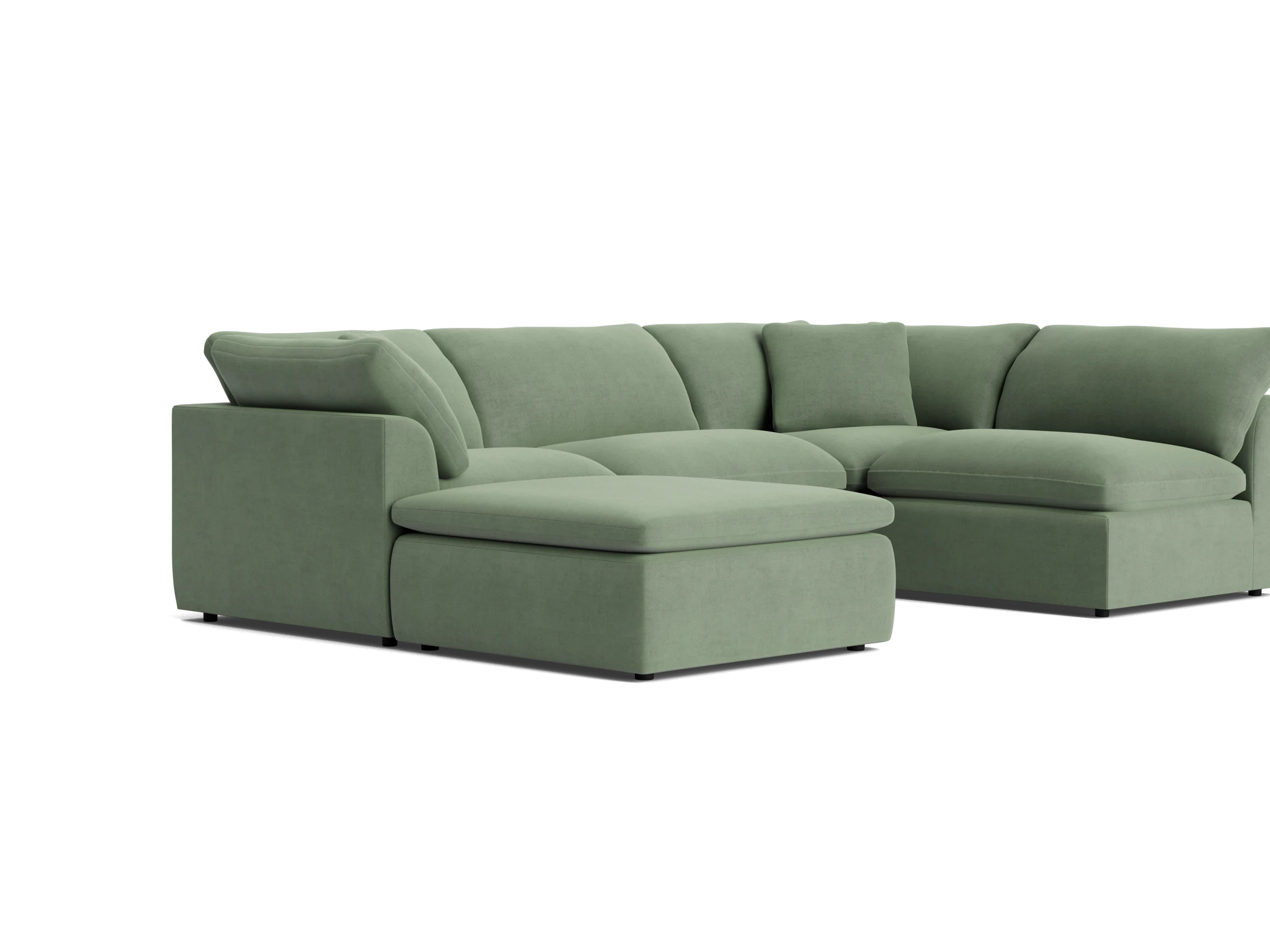 bryant slipcovered modular sofa bumper sectional royale sage
