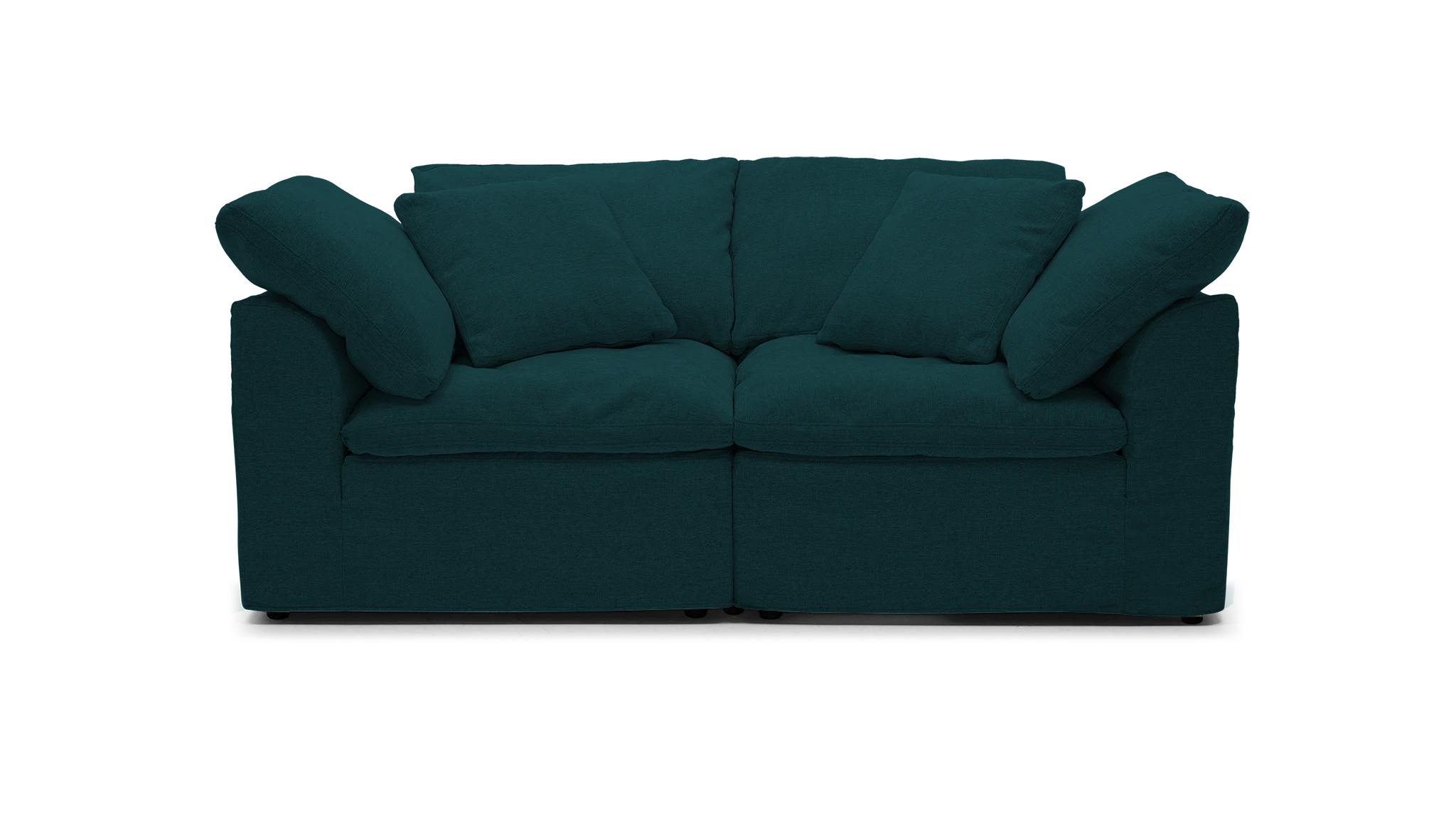 bryant slipcovered modular loveseat royale peacock
