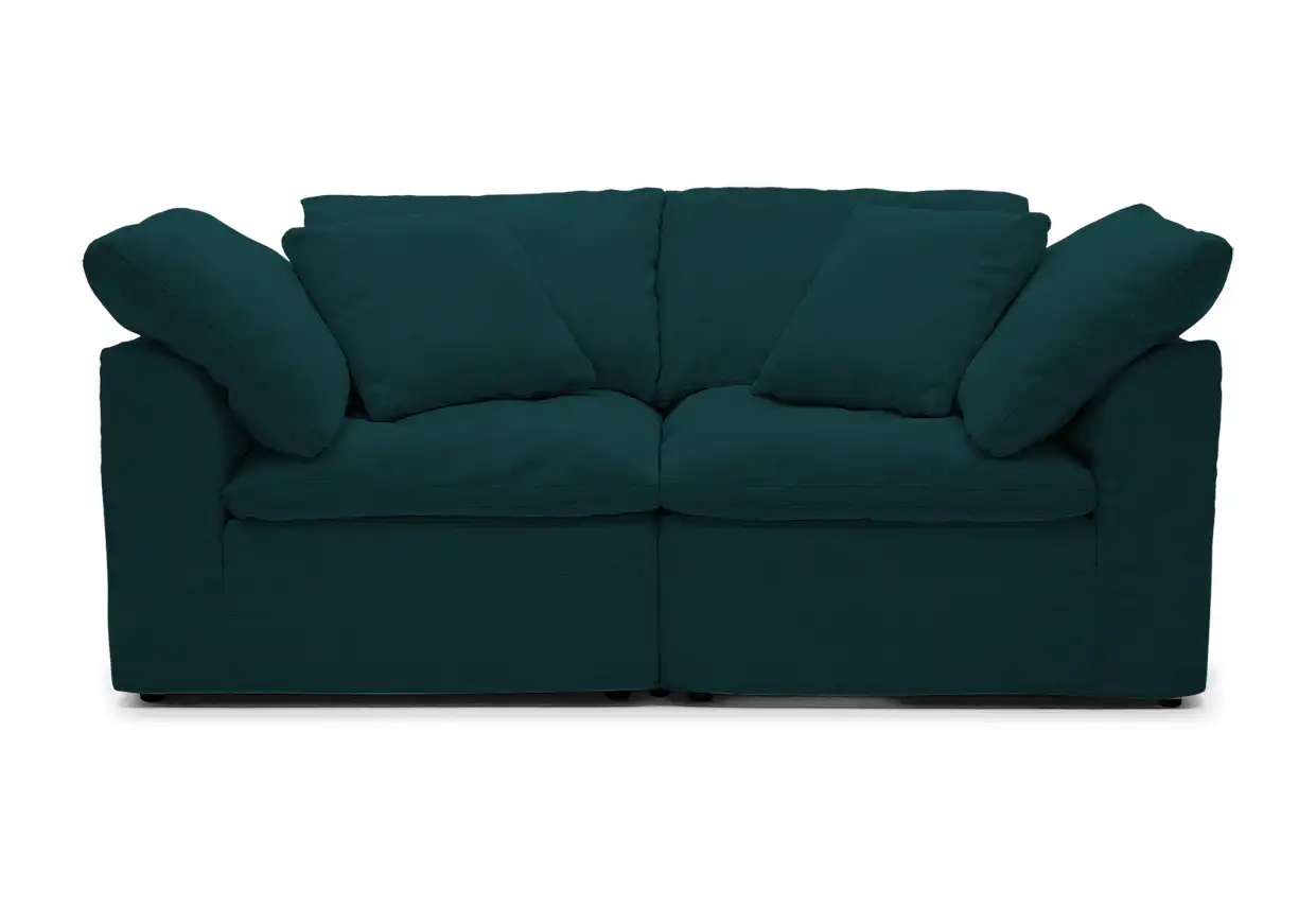 bryant slipcovered modular loveseat royale peacock