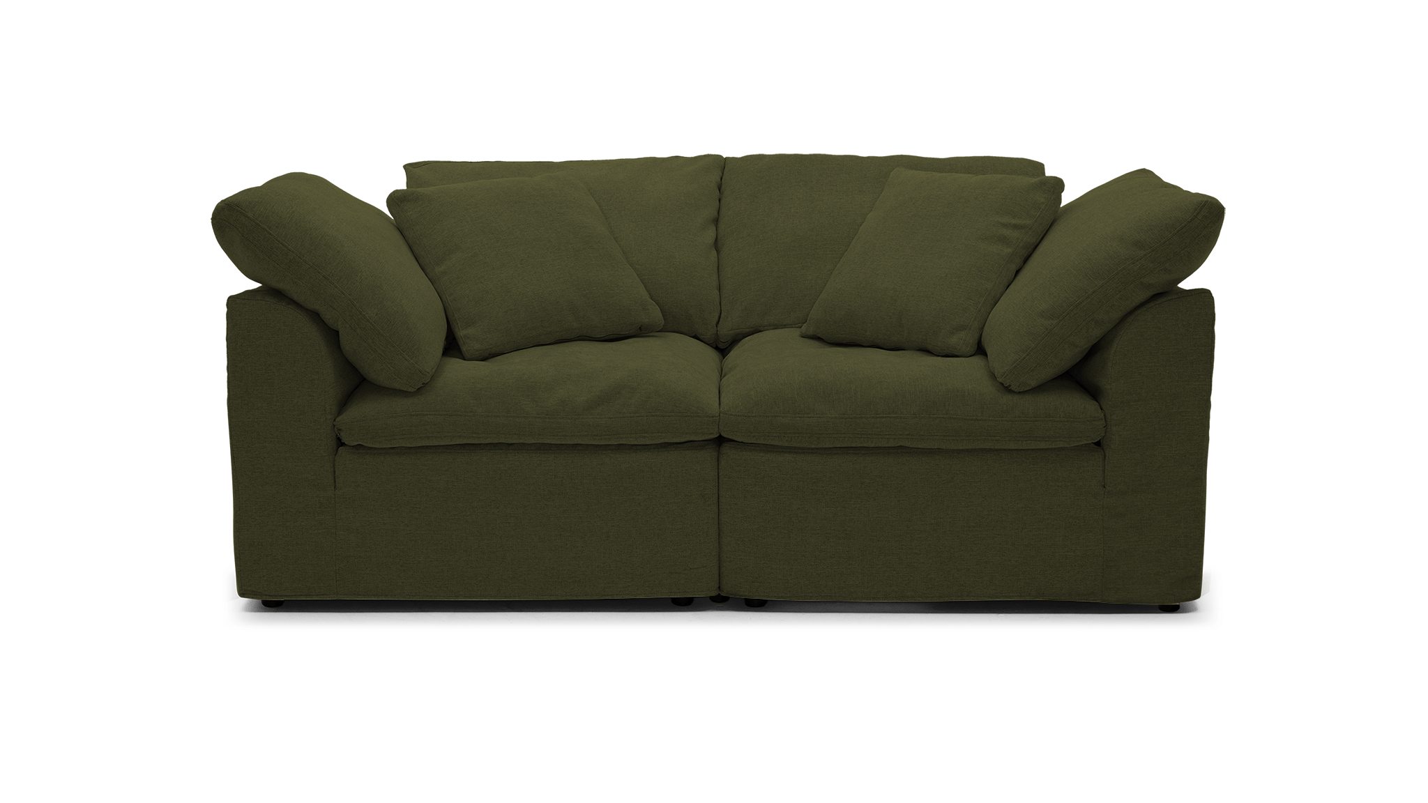 bryant slipcovered modular loveseat faithful olive