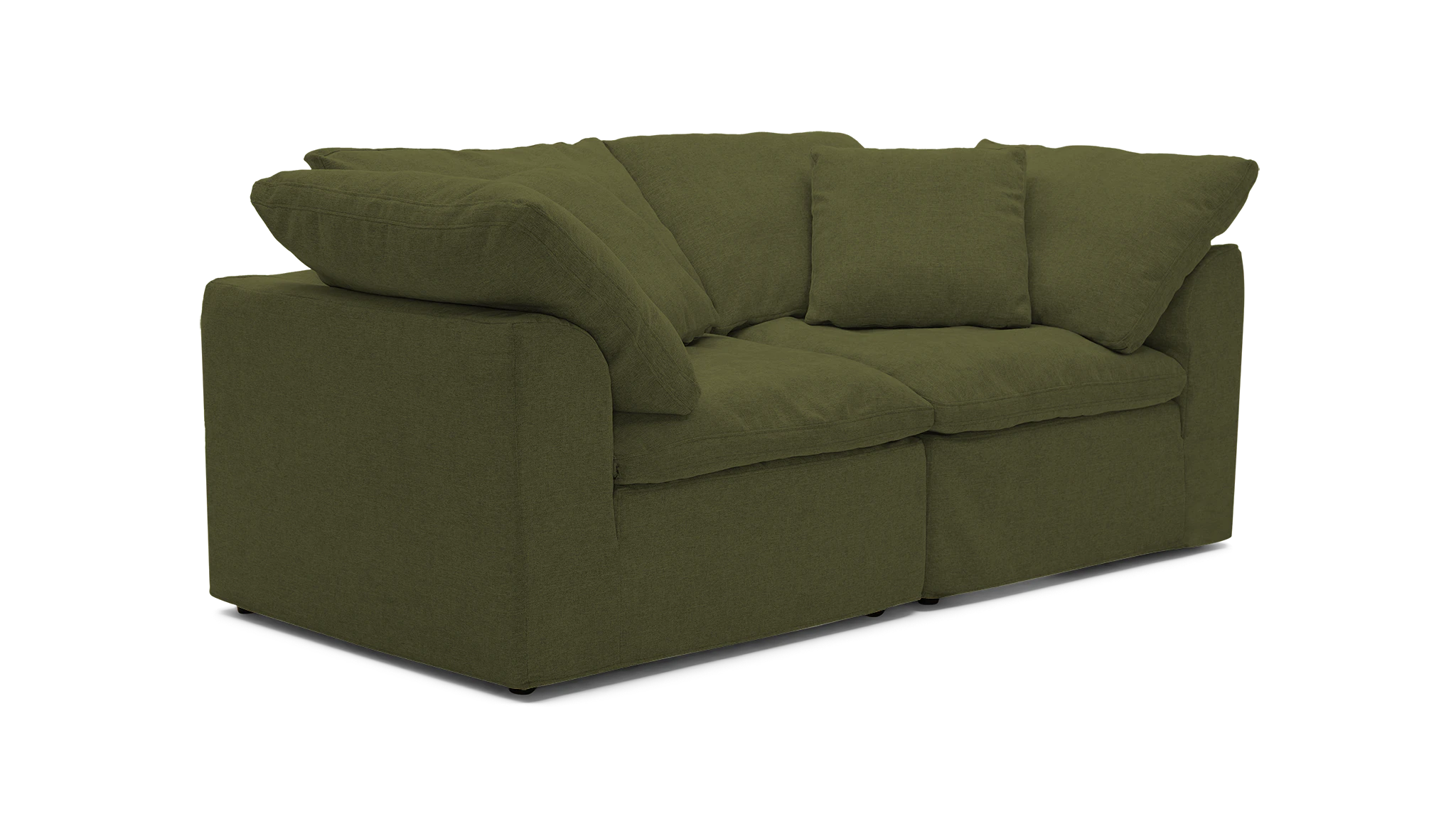 bryant slipcovered modular loveseat faithful olive