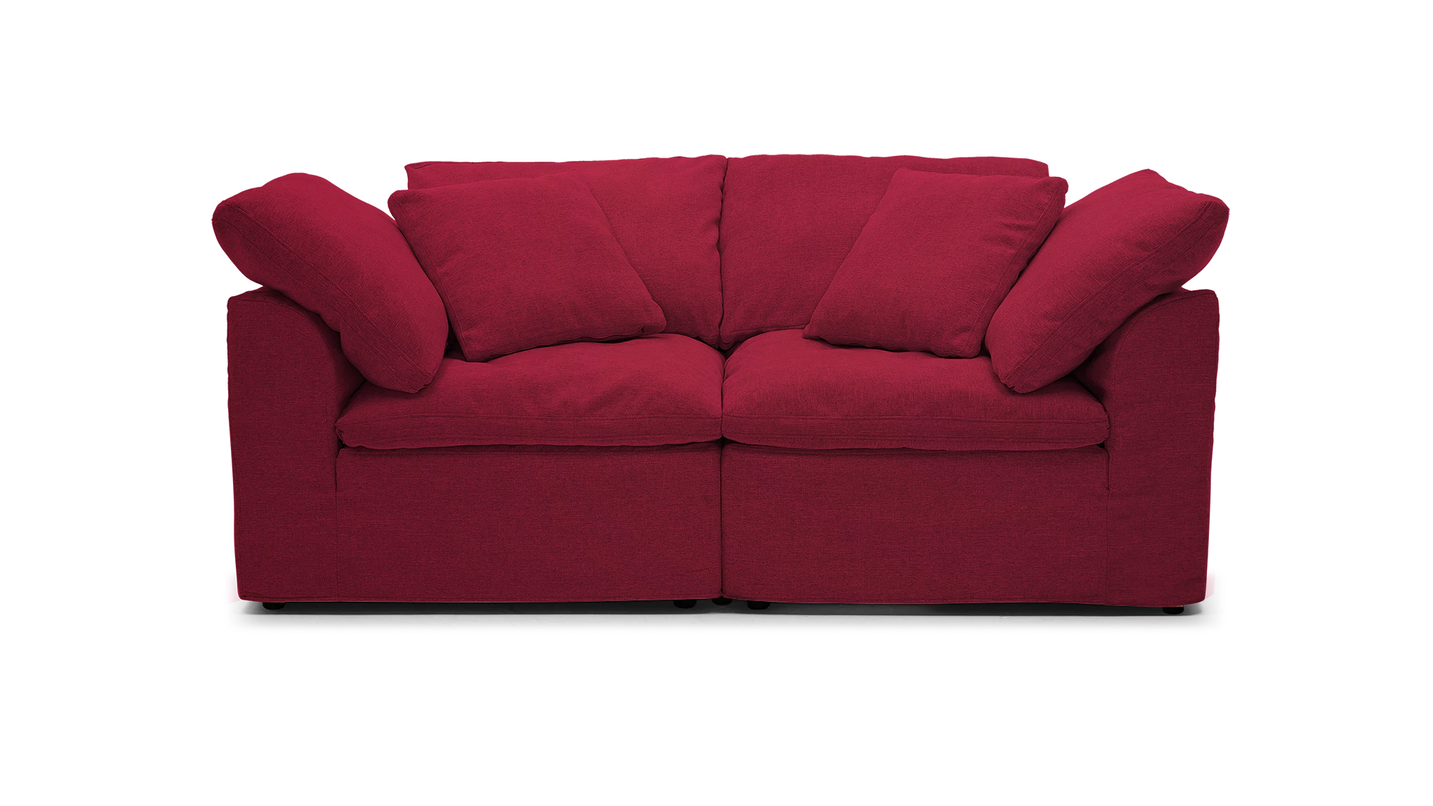 bryant slipcovered modular loveseat royale berry