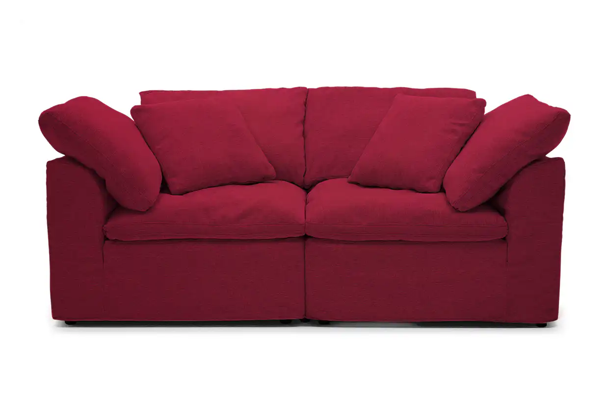 bryant slipcovered modular loveseat royale berry