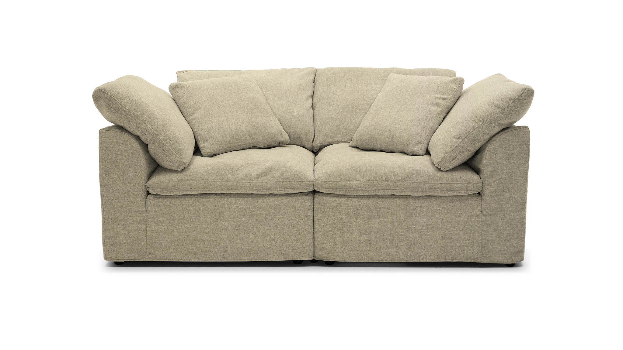 bryant slipcovered modular loveseat royale sand