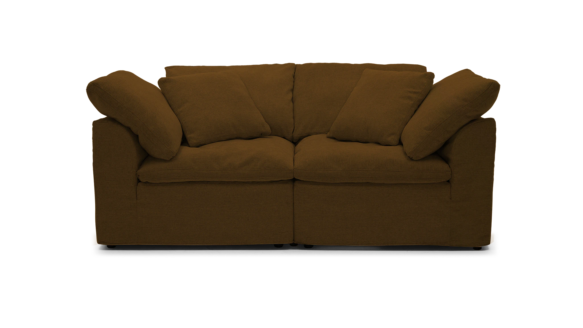 bryant slipcovered modular loveseat faithful mocha
