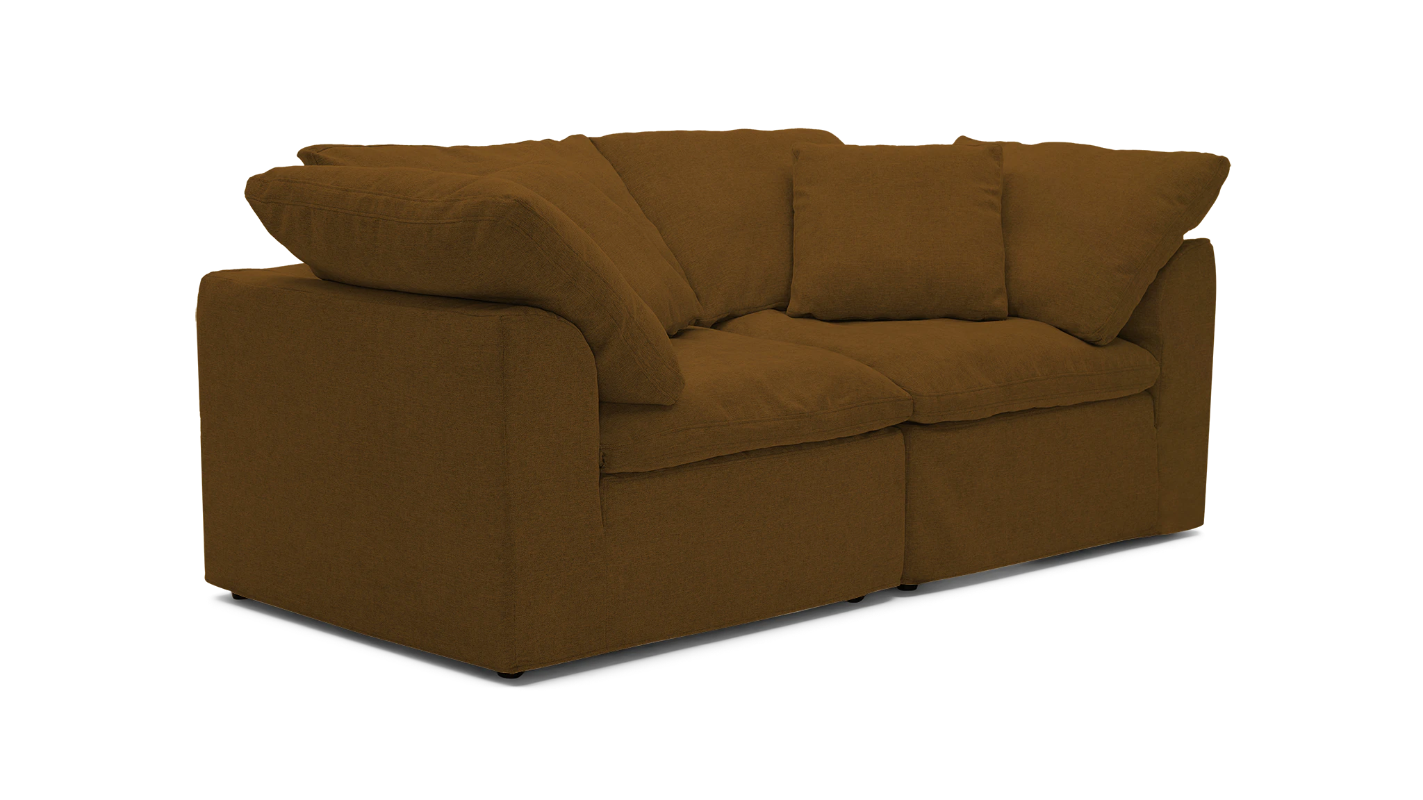 bryant slipcovered modular loveseat faithful mocha