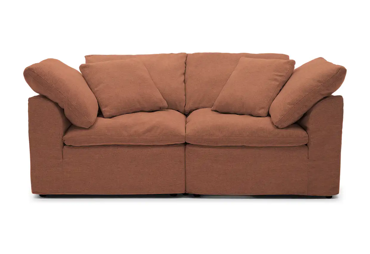 bryant slipcovered modular loveseat royale pantone mocha mousse