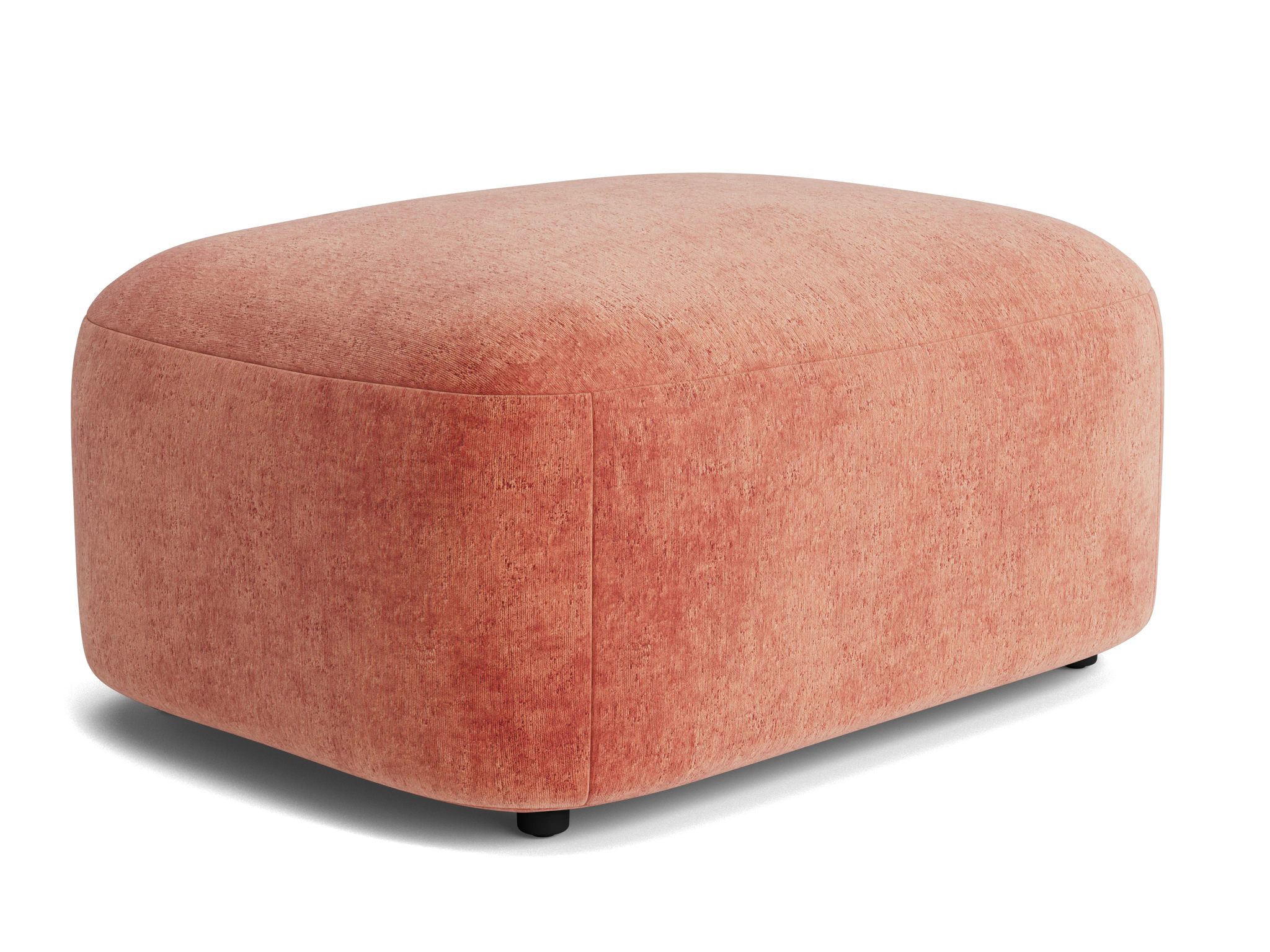 severn ottoman plush terra rose
