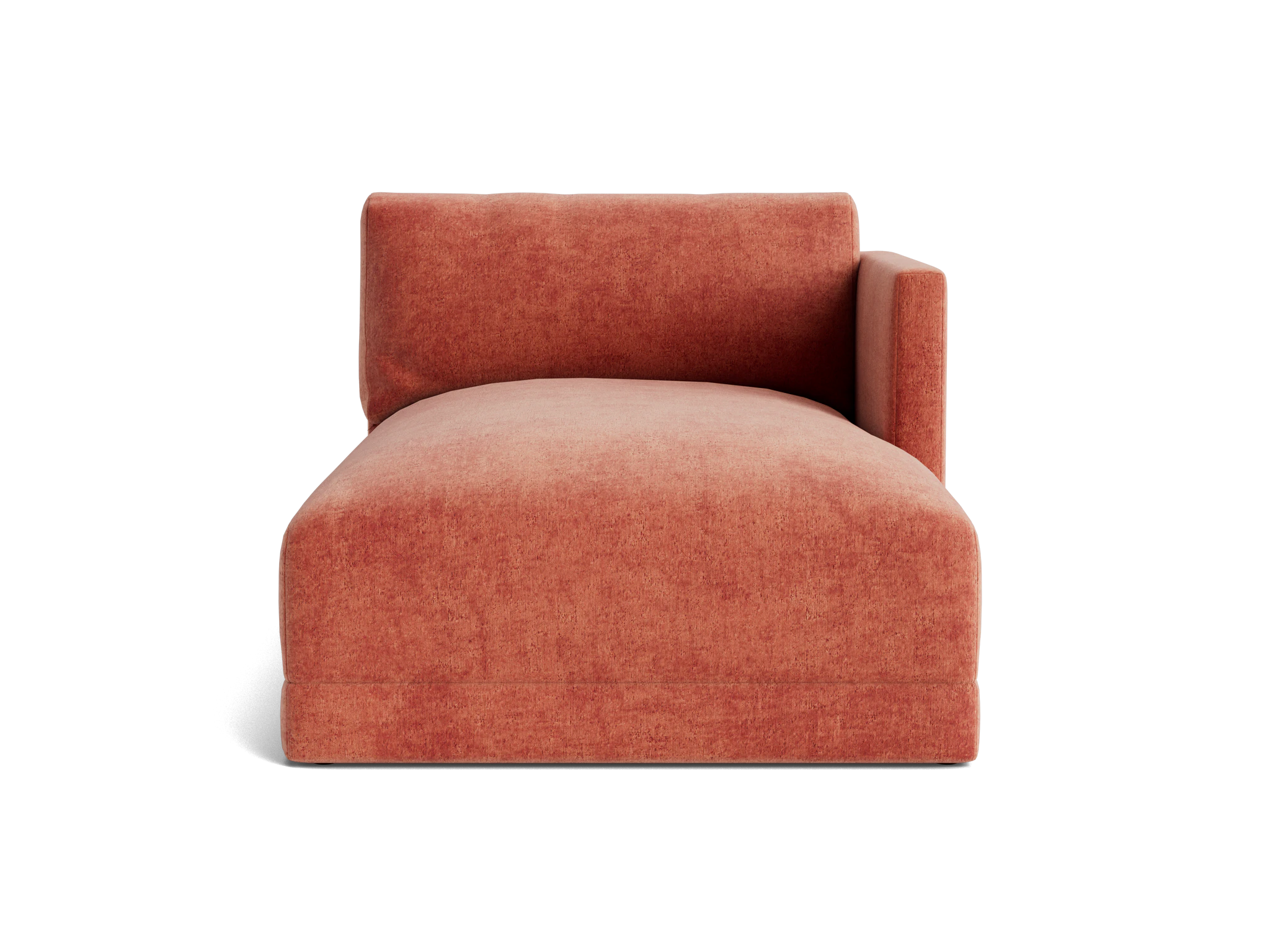 maurice single arm chaise plush terra rose