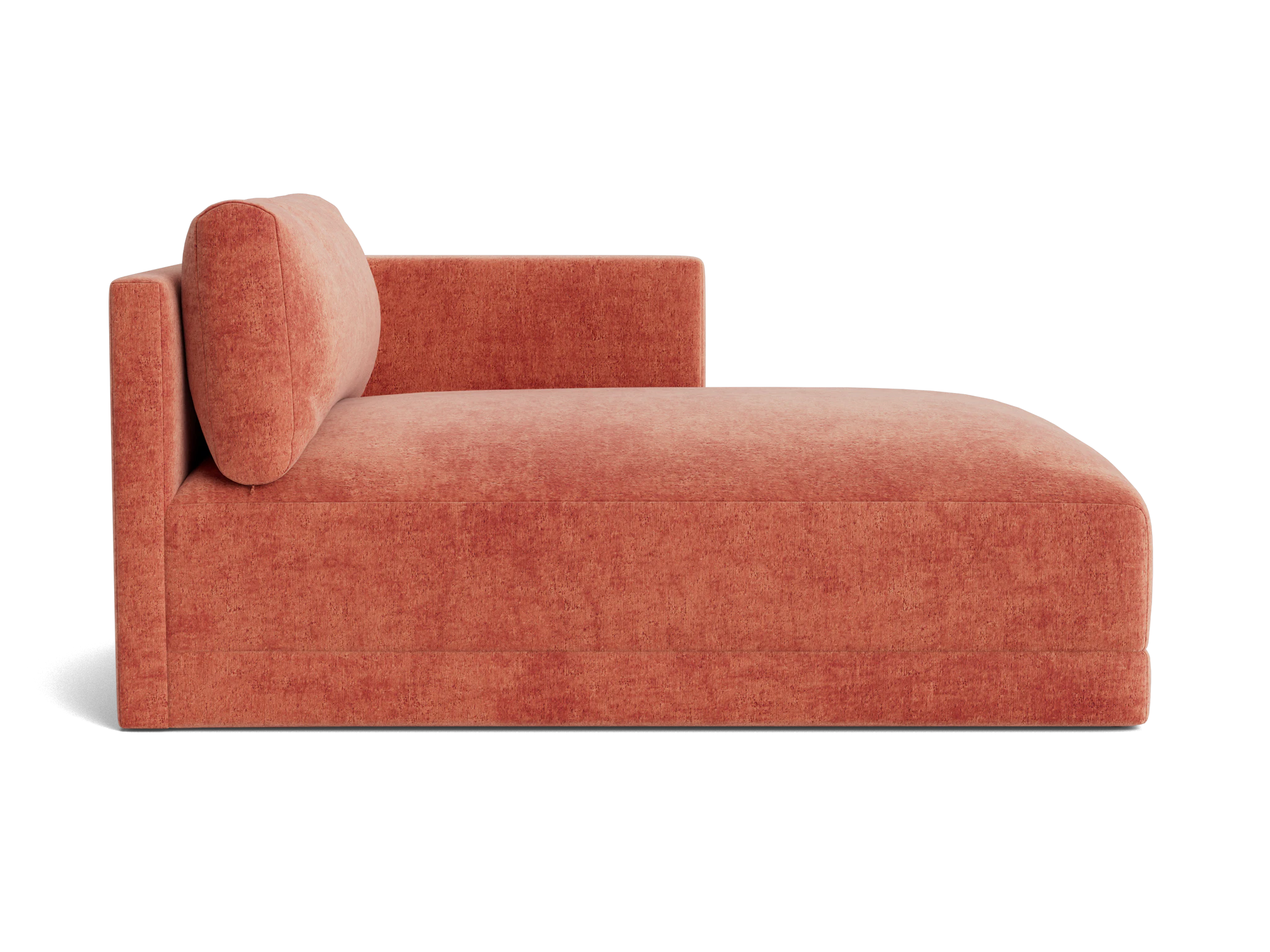 maurice single arm chaise plush terra rose