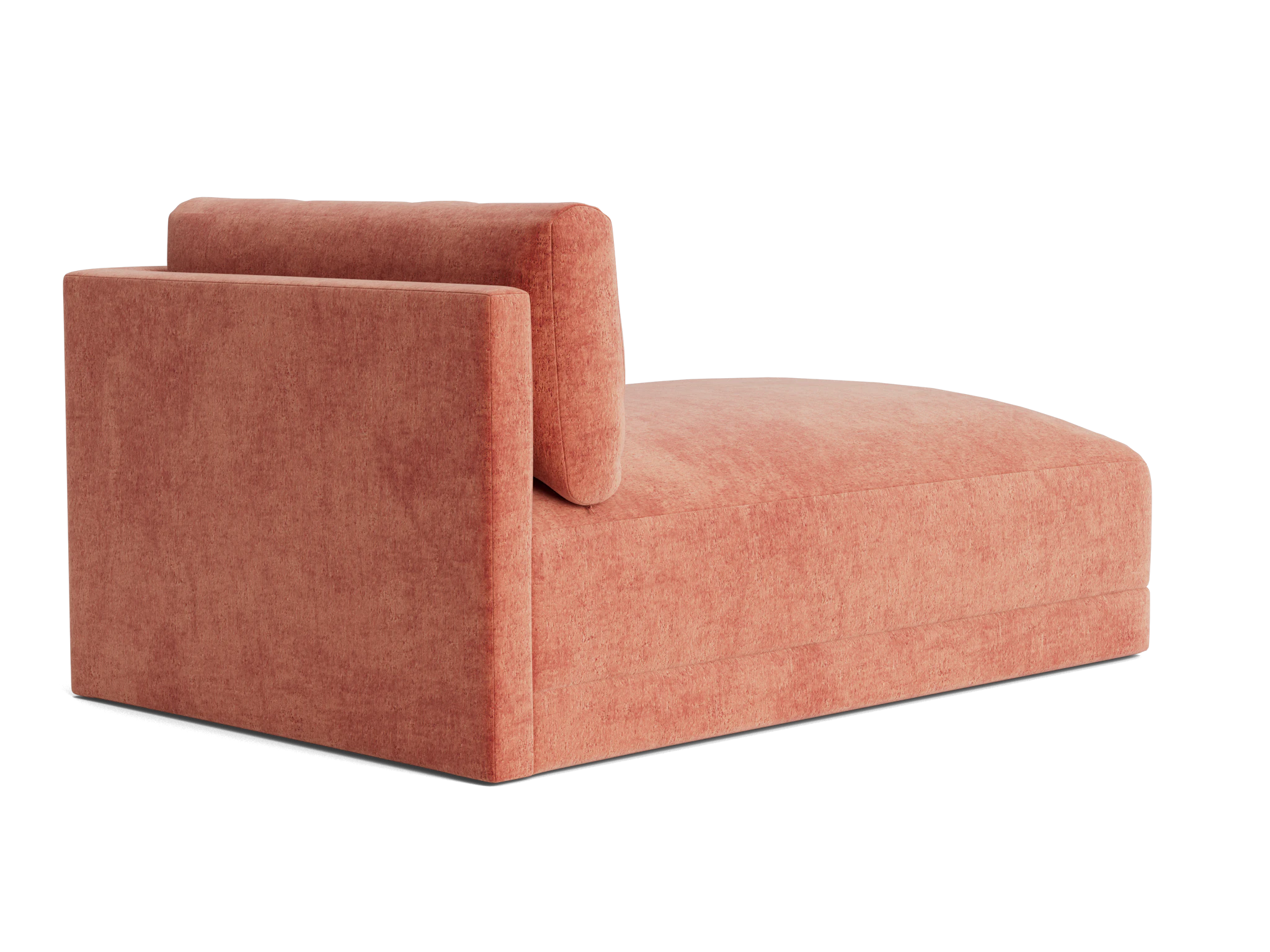maurice single arm chaise plush terra rose