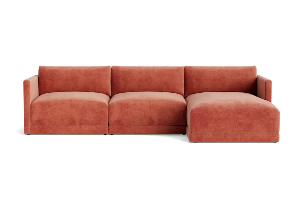 maurice modular chaise sectional plush terra rose