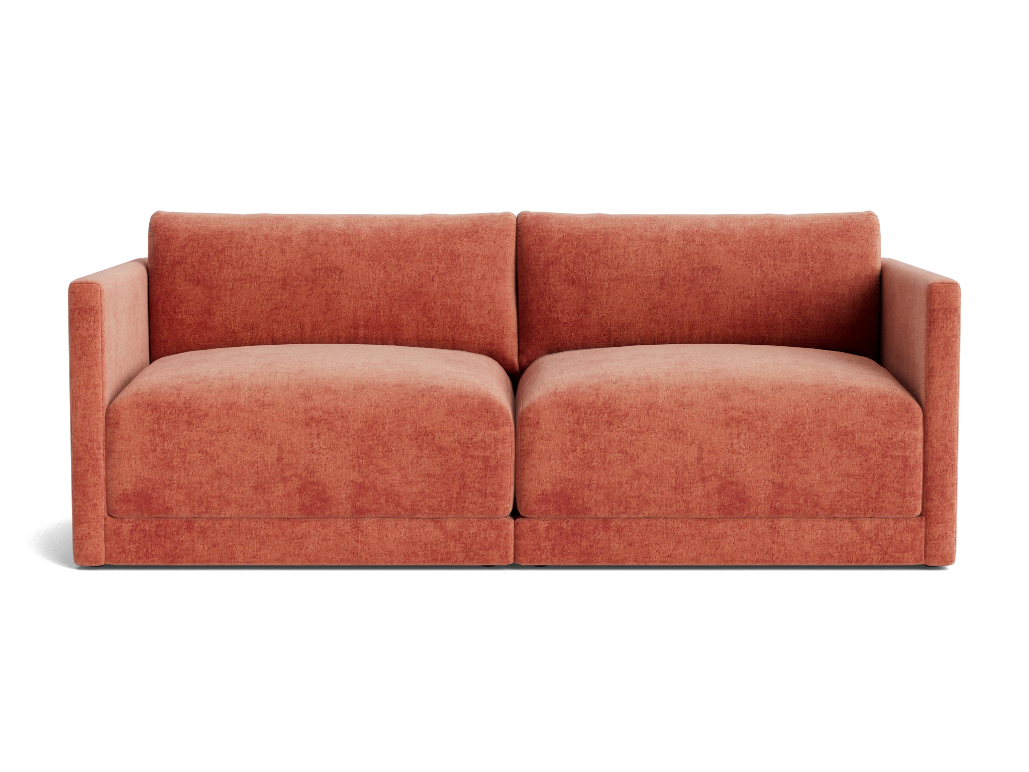 maurice modular loveseat plush terra rose