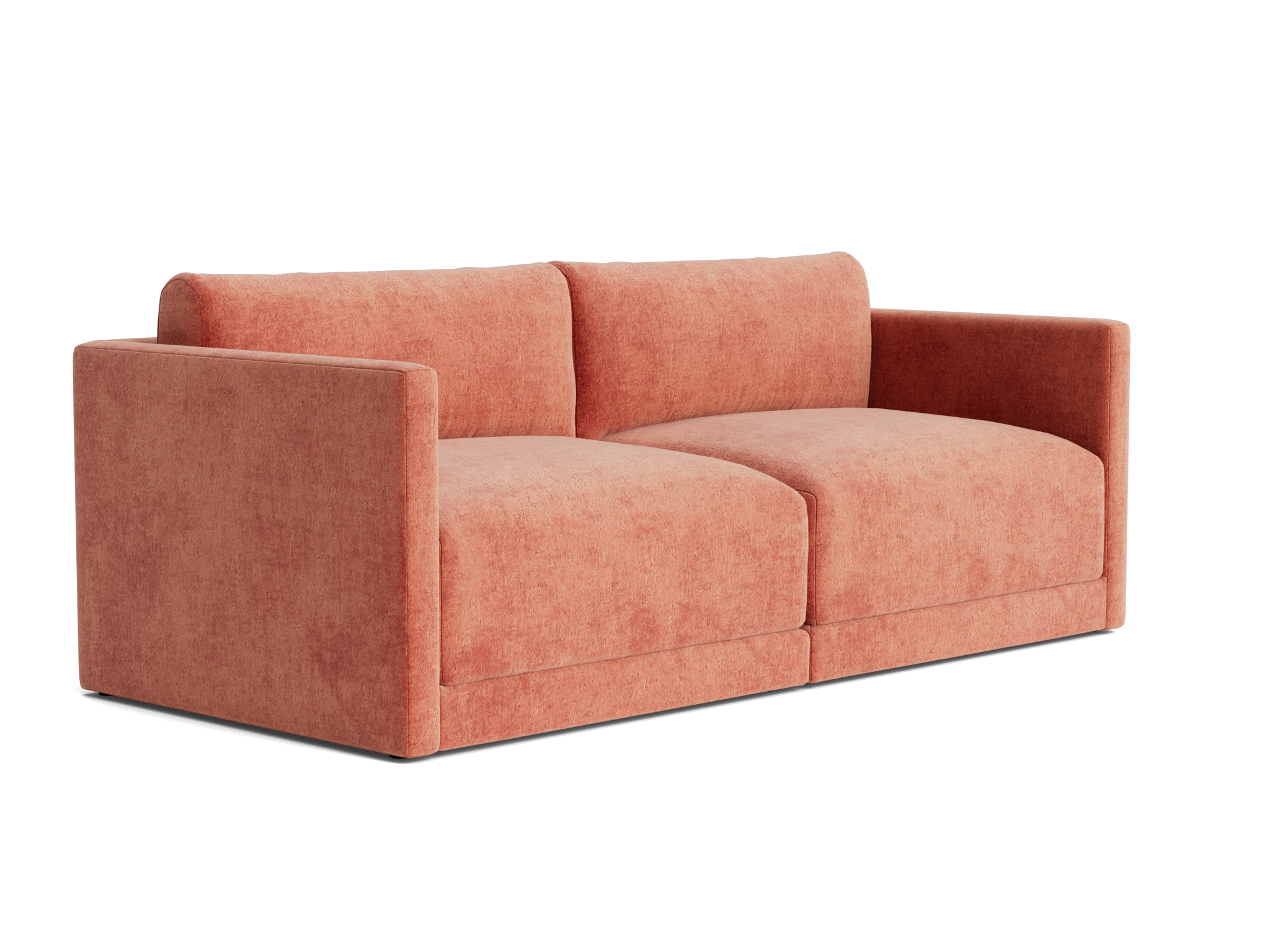 maurice modular loveseat plush terra rose