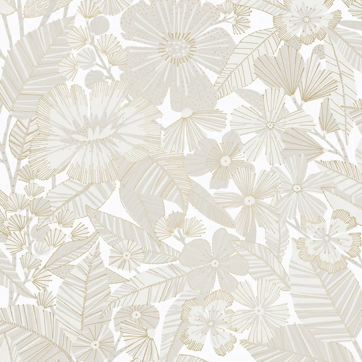 wllcrm pearlescent floral wallpaper