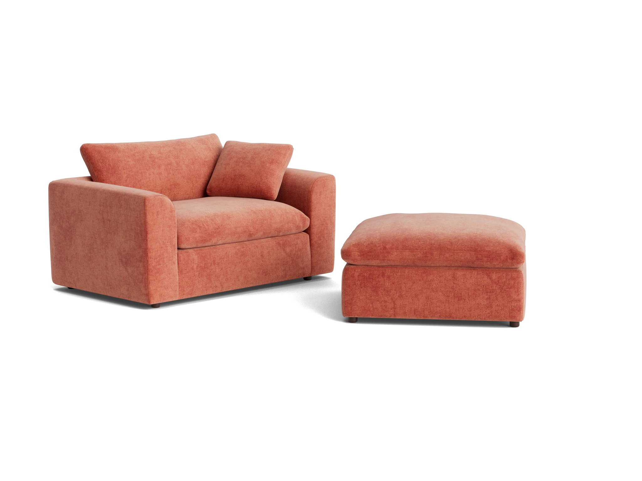 bryant chair and half ottoman plush terra rose