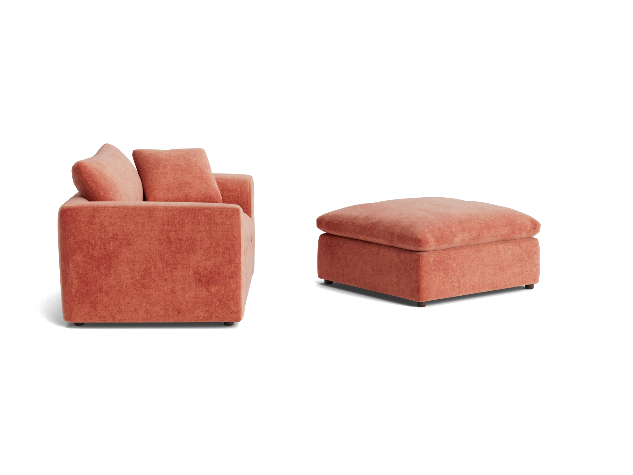 bryant chair and half ottoman plush terra rose