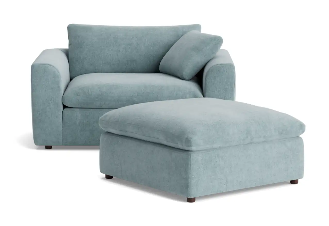 bryant chair and half ottoman plush mist