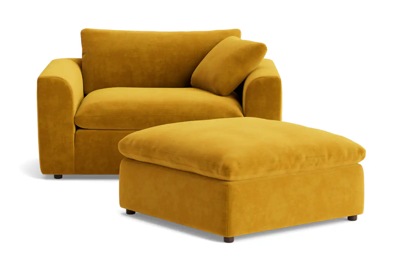 bryant chair and half ottoman harper amber gold
