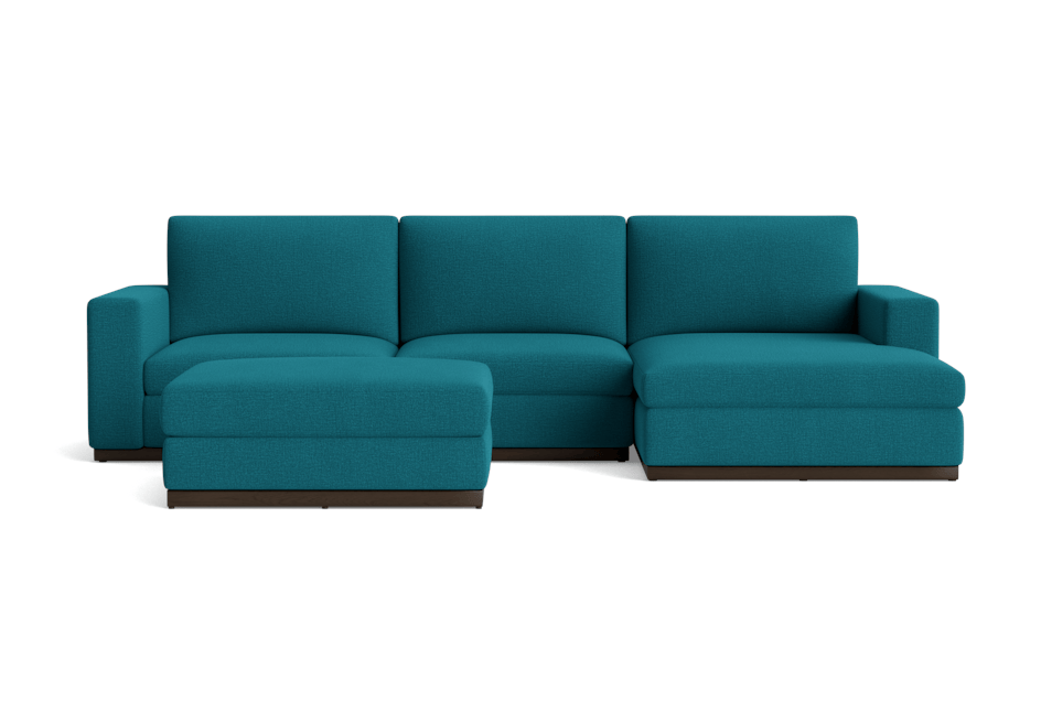 holt sectional with storage ottoman key largo zenith teal