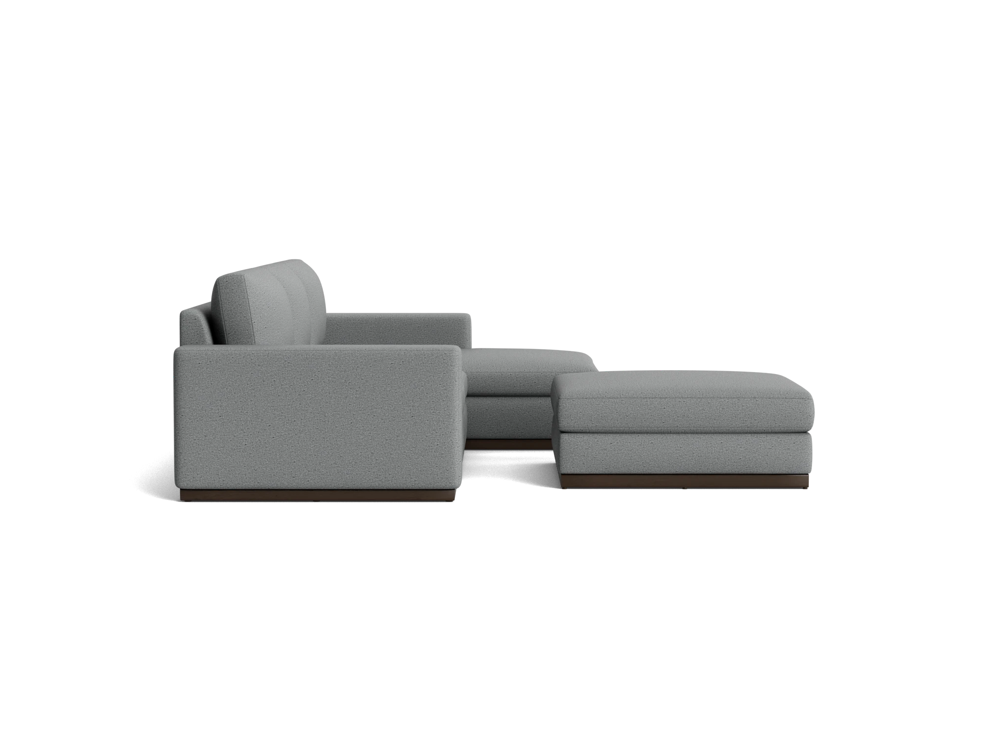 holt sectional with storage ottoman essence ash