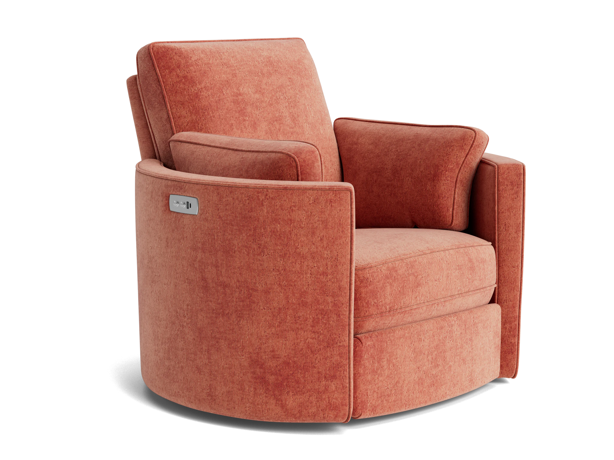 corey swivel chair plush terra rose