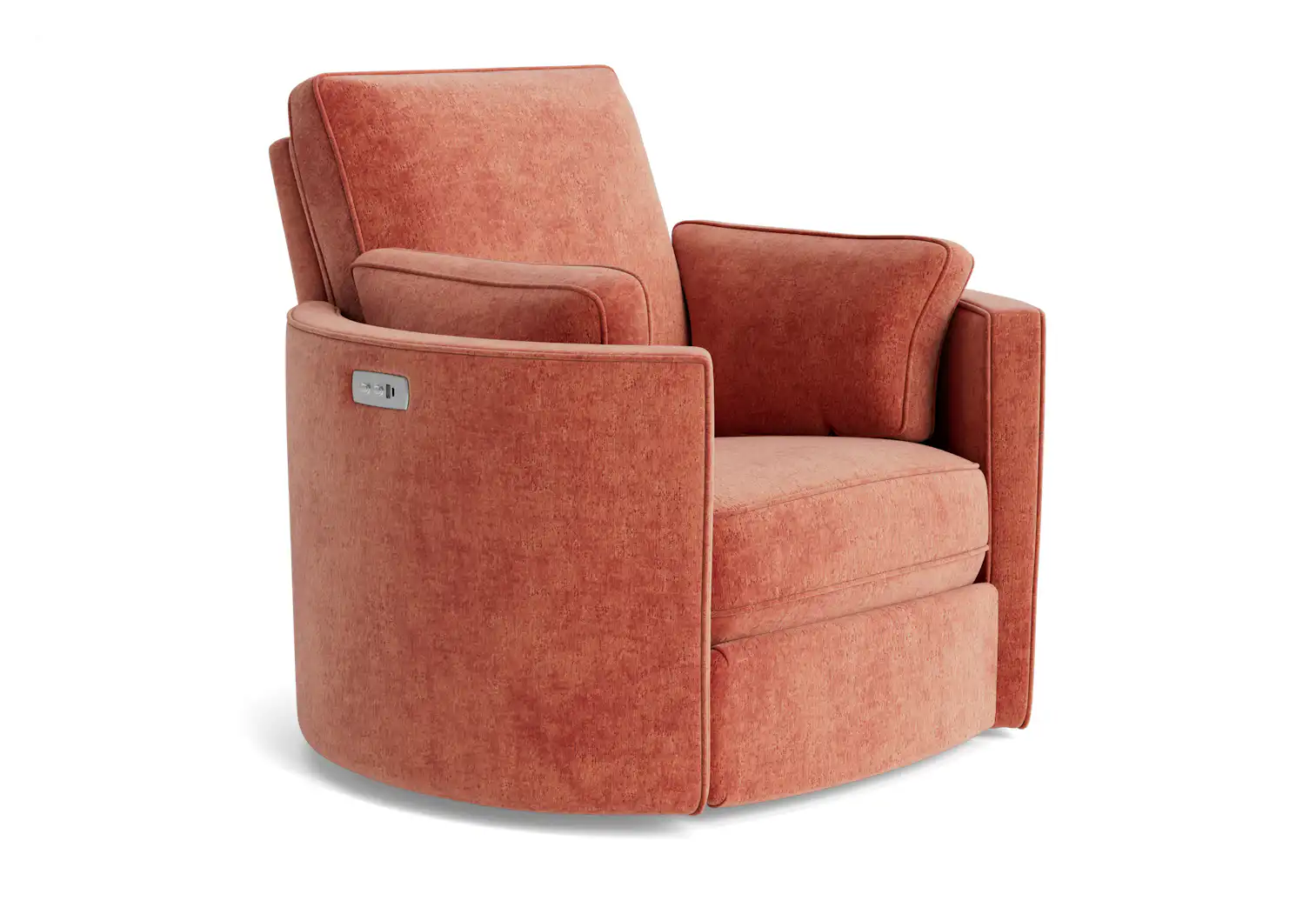 corey swivel chair plush terra rose