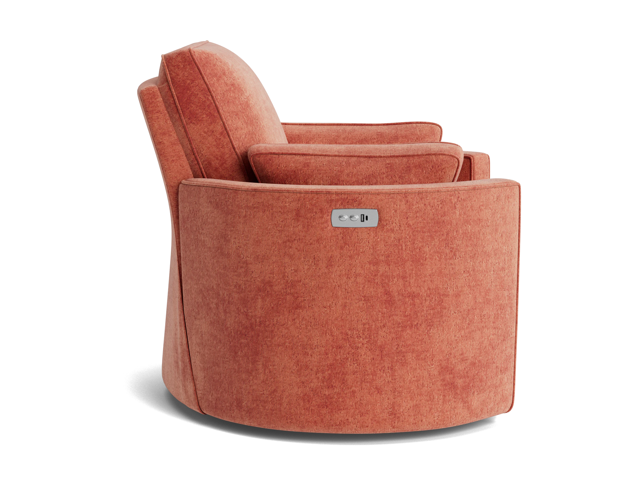 corey swivel chair plush terra rose
