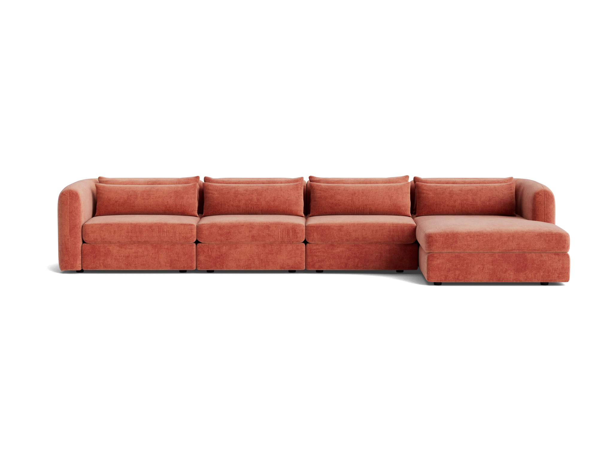sebastian modular grand chaise sectional plush terra rose
