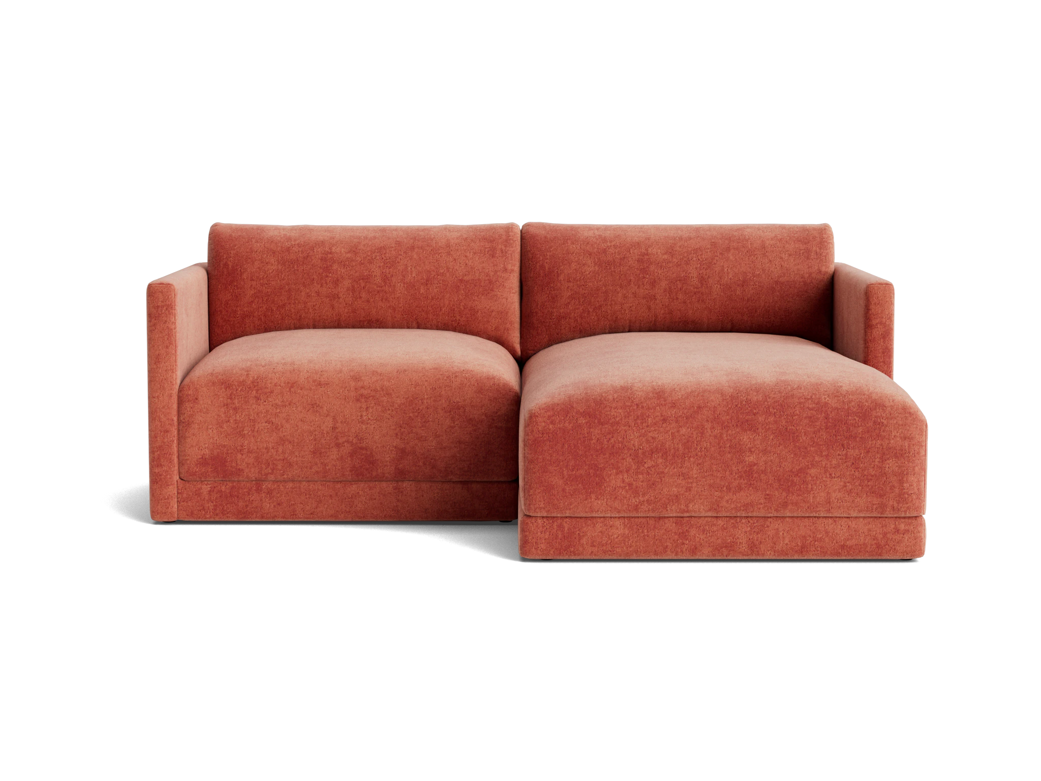 maurice modular compact sectional plush terra rose