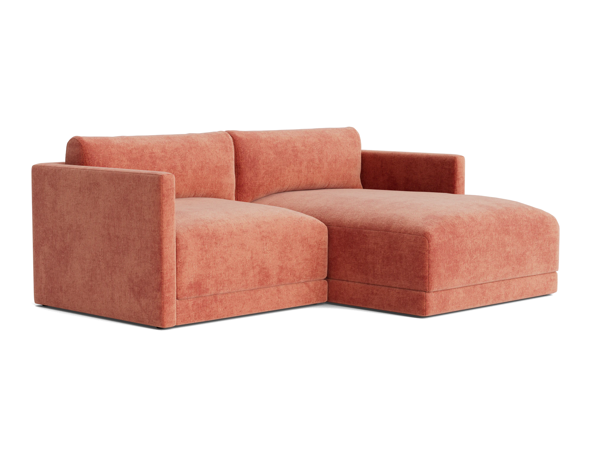 maurice modular compact sectional plush terra rose