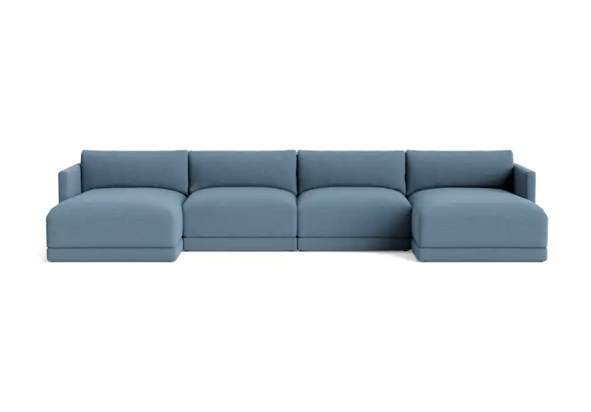 maurice modular grand chaise sectional milo french blue