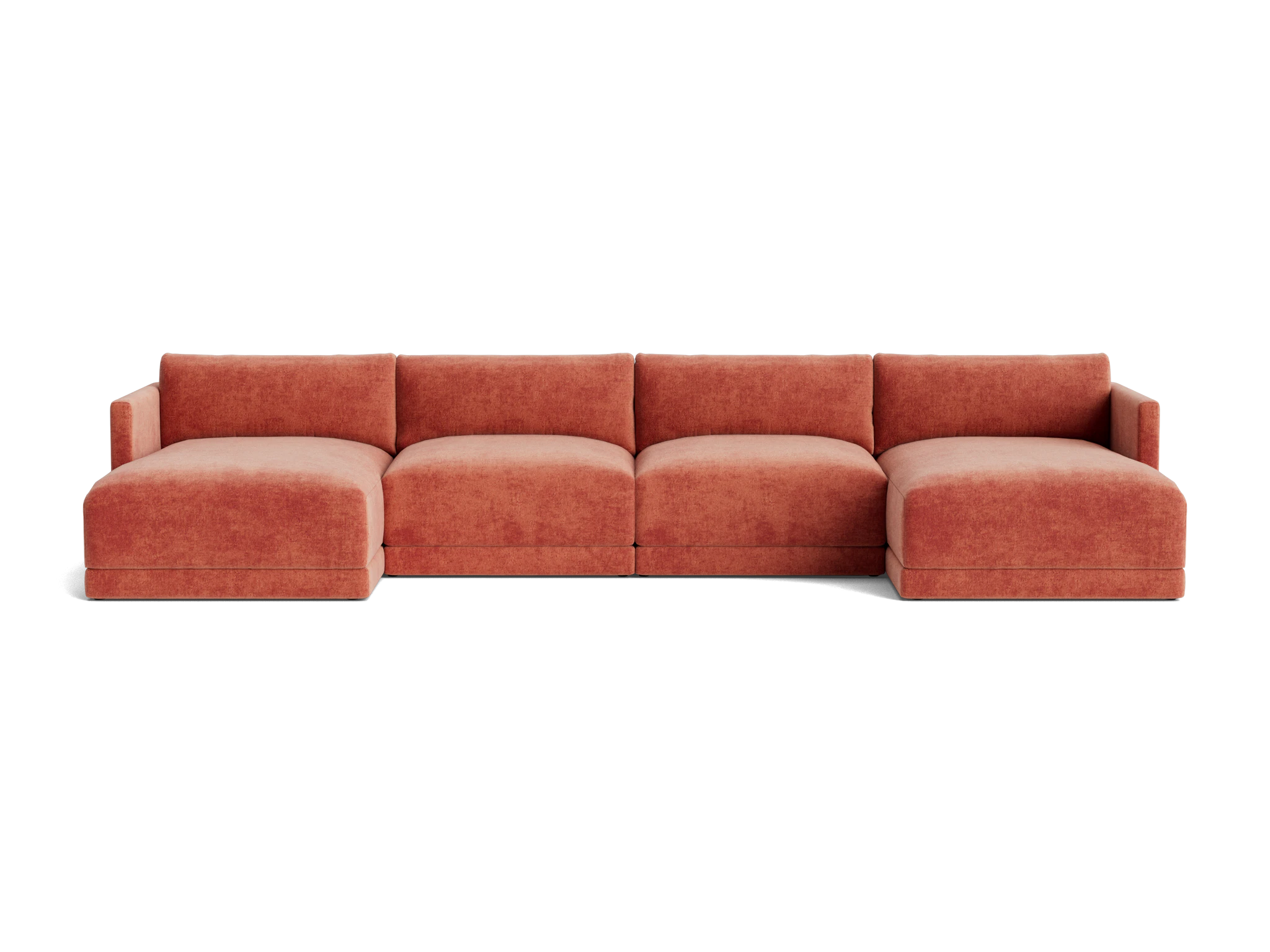 maurice modular grand chaise sectional plush terra rose